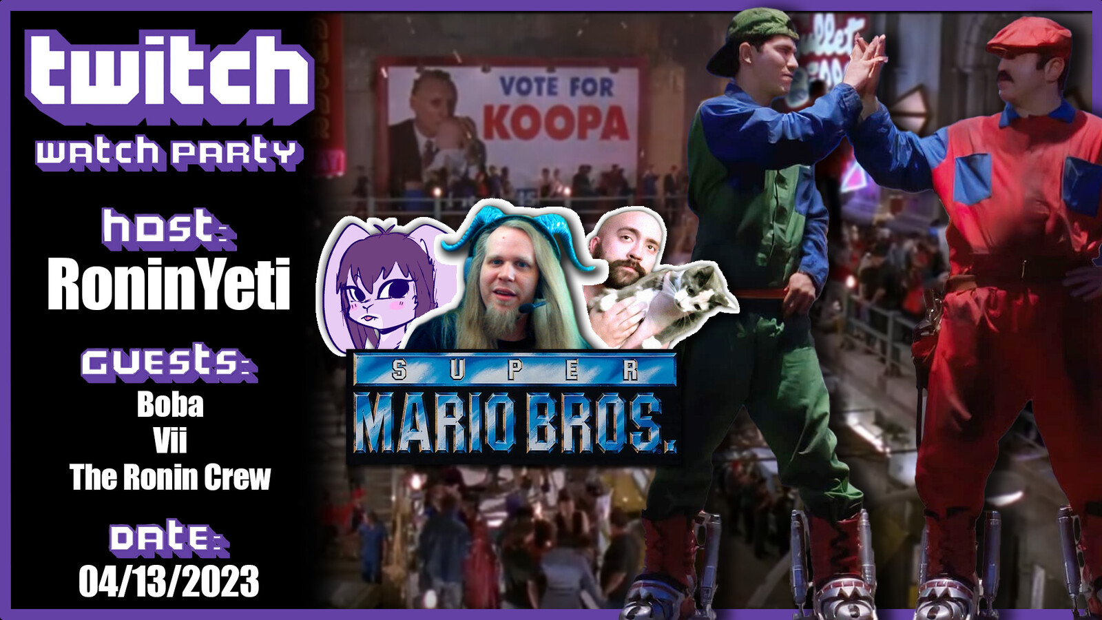 "Super Mario Bros." Twitch Watch Party Advert