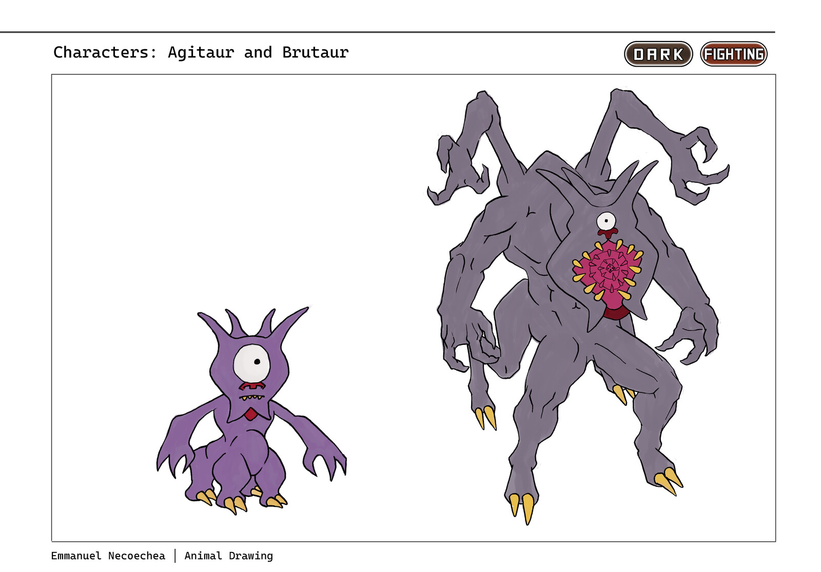Pokemon style redesign. It just had to be a dark/fighting type.