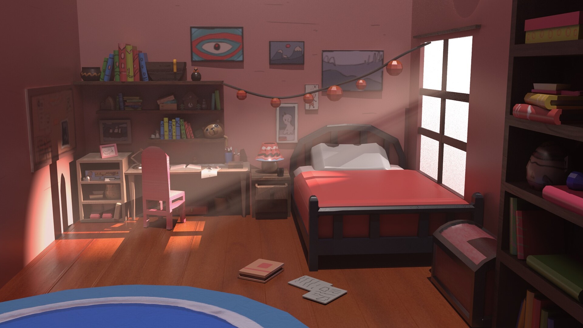 ArtStation - 3D Bedroom from a 2D Reference