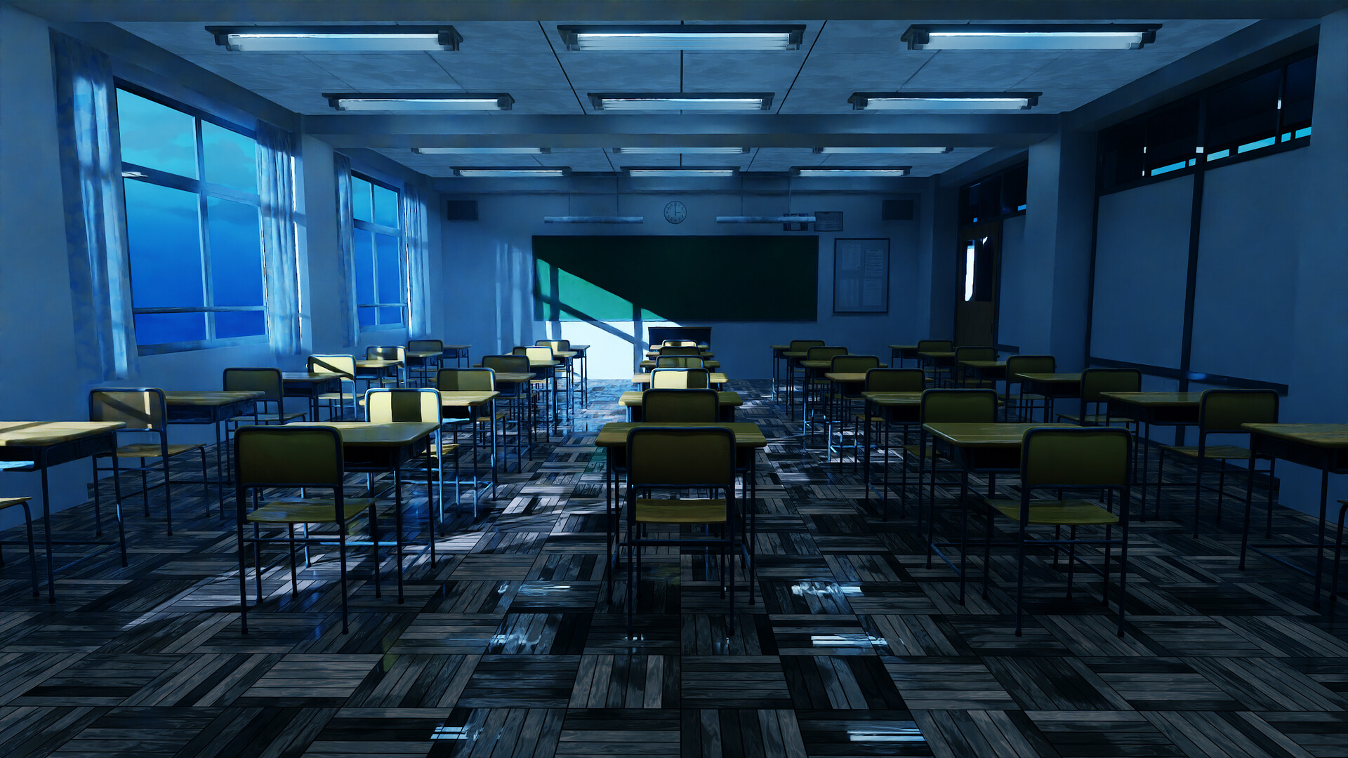 ArtStation - Classroom - Anime Background.