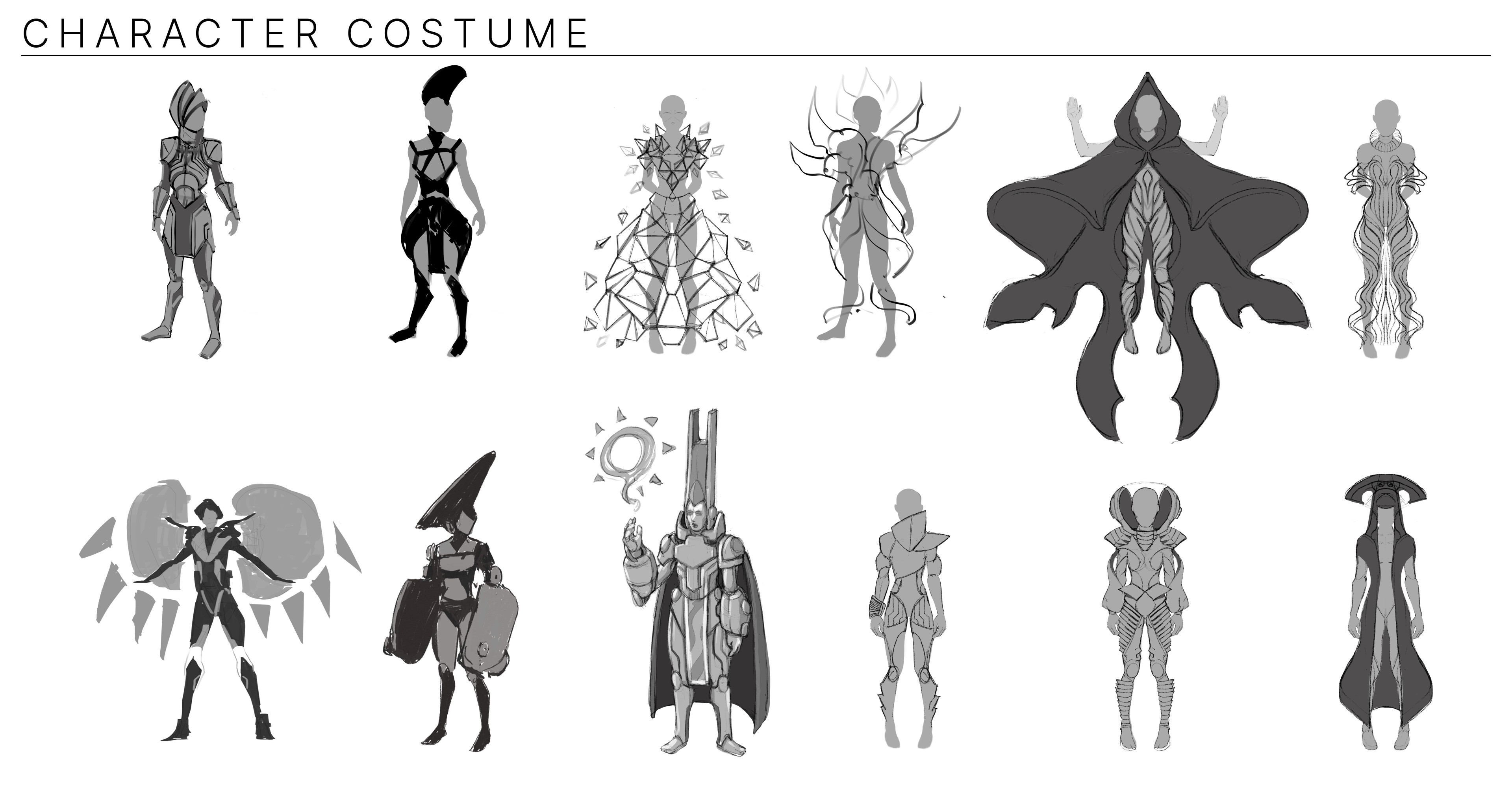 Female costume design thumbnails