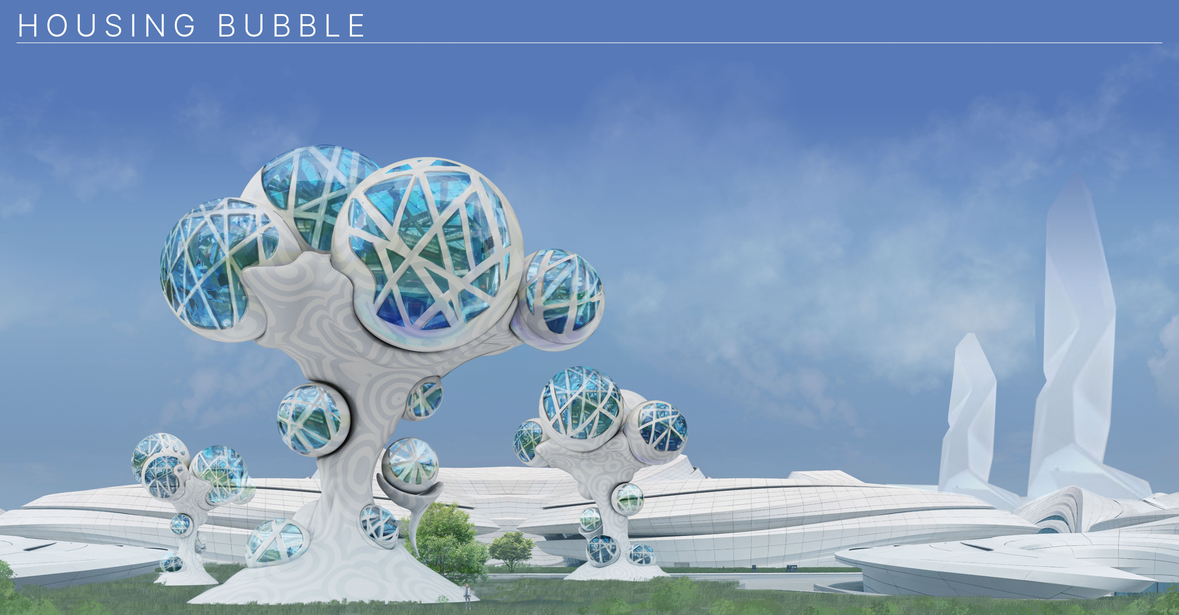 Housing Bubbles -  Modular Utopia architectural design.