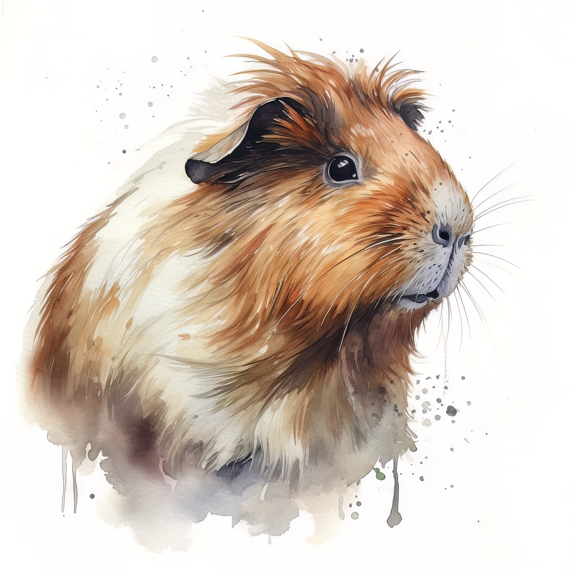 ArtStation Guinea Pig Animal Portrait Watercolor Painting