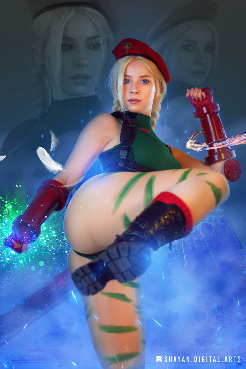 Enji Night has the perfect curves for cosplaying Cammy from Street Fighter
