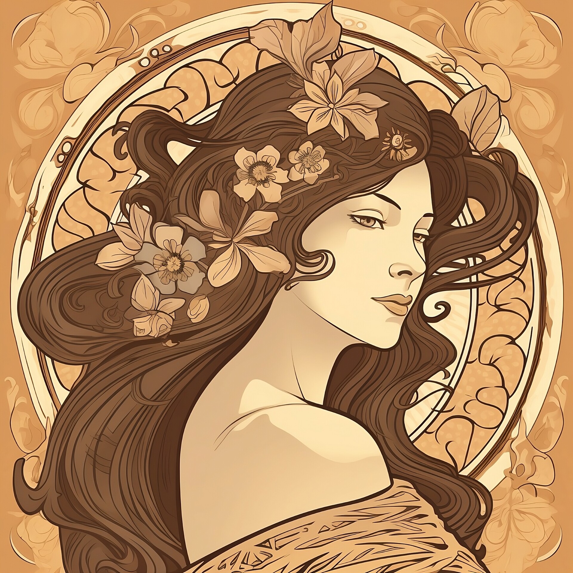 ArtStation Ethereal Elegance An AICrafted Art Nouveau Masterpiece