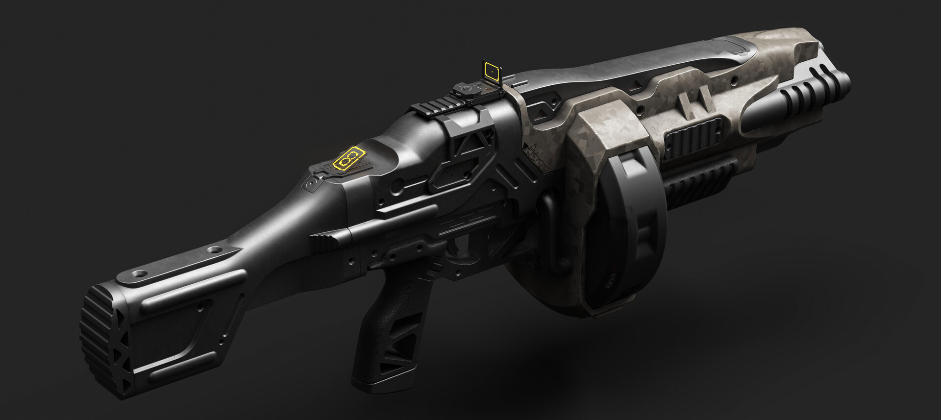 ArtStation - Triple Barrel Shotgun - QuadRemesher Study