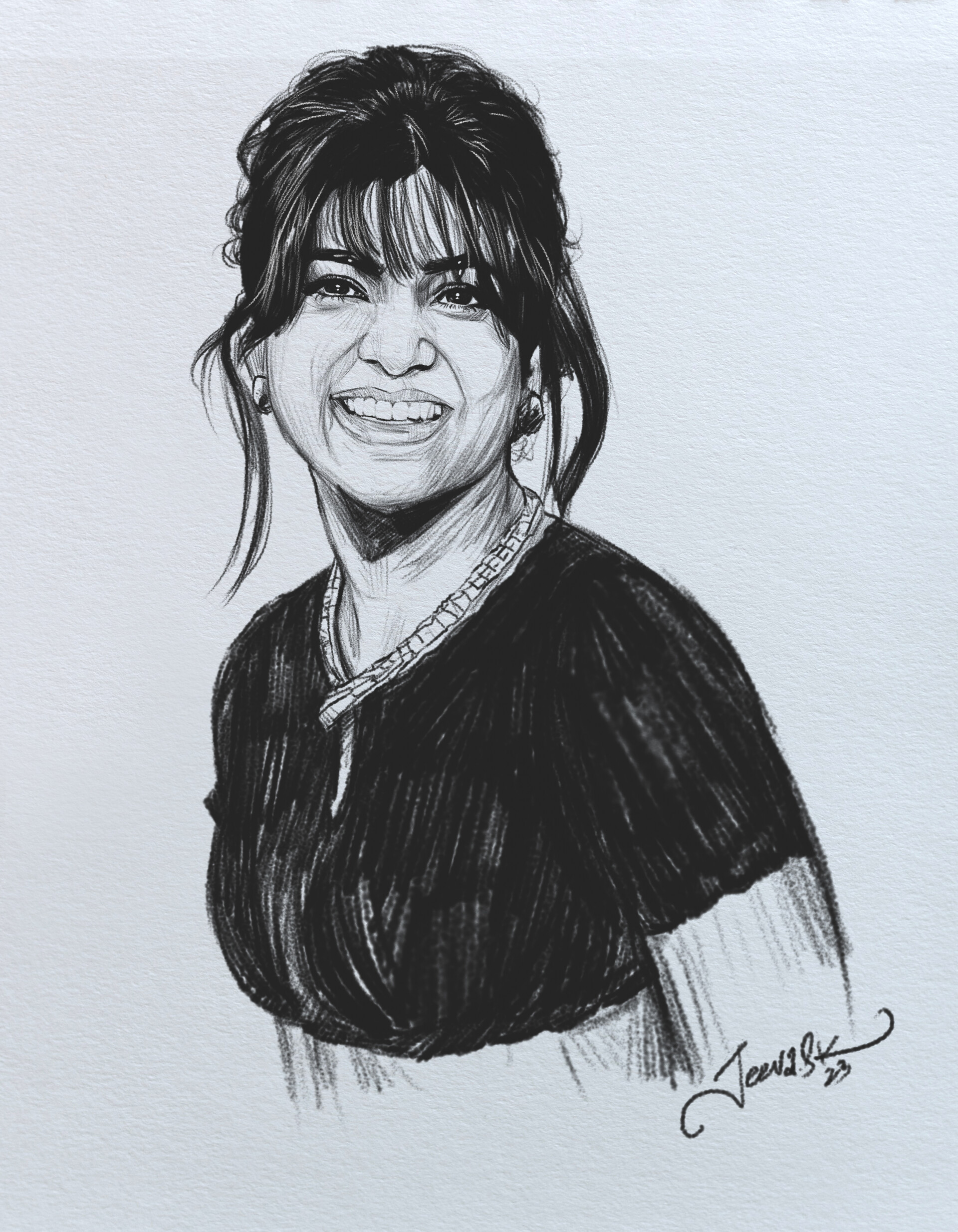 A tiny portrait of Samantha Ravndahl / my first post on Reddit! : r/drawing