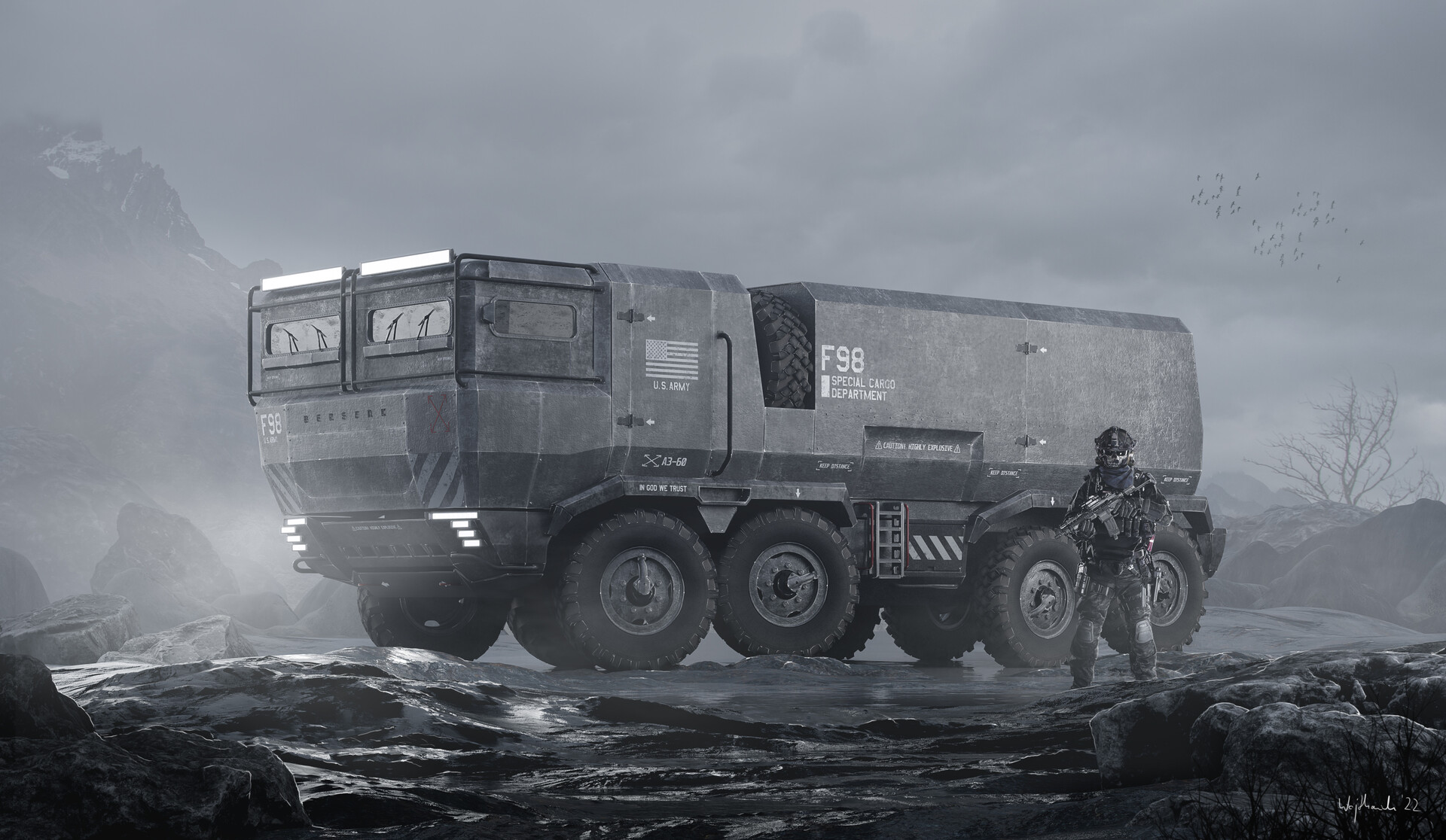 ArtStation US Army heavy transporter 'BERSERK'