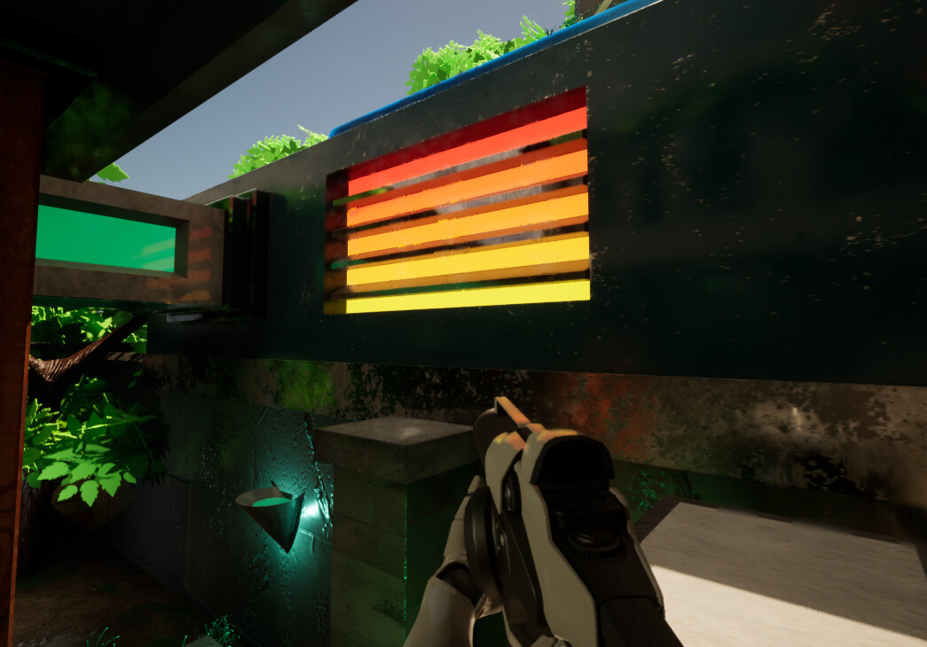 Upper balcony view of the generator on defender side
