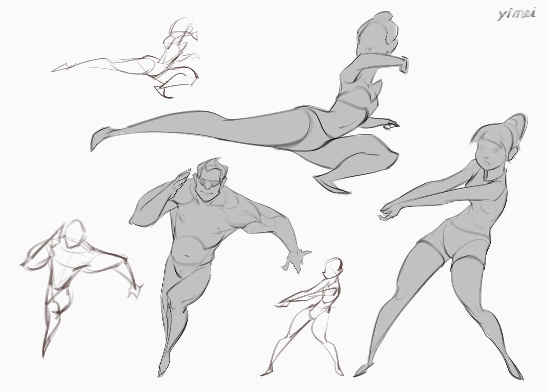 Dynamic poses for figure drawing gestures : r/krita
