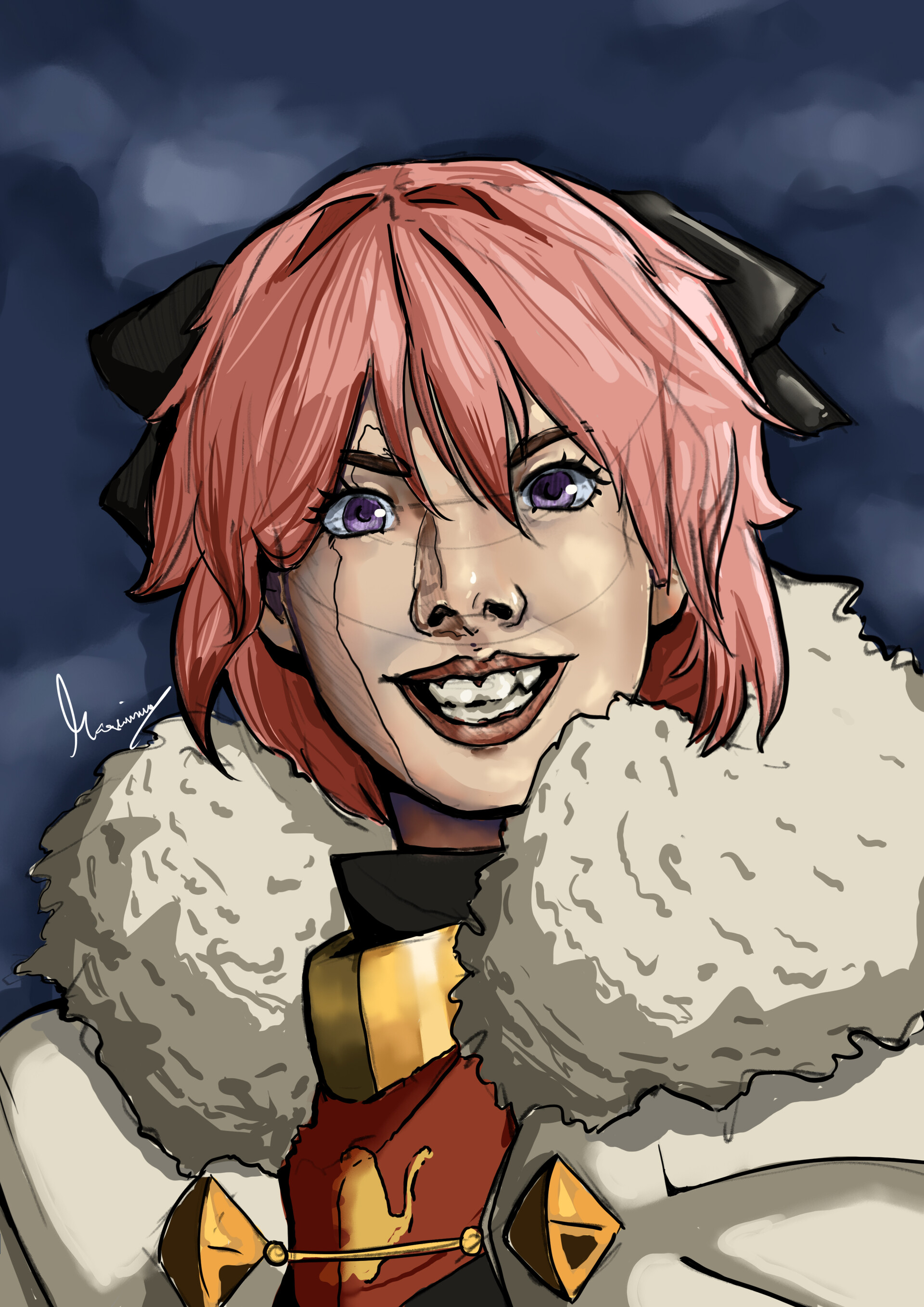 ArtStation Astolfo Fate/Apocrypha Fanart 1 year difference