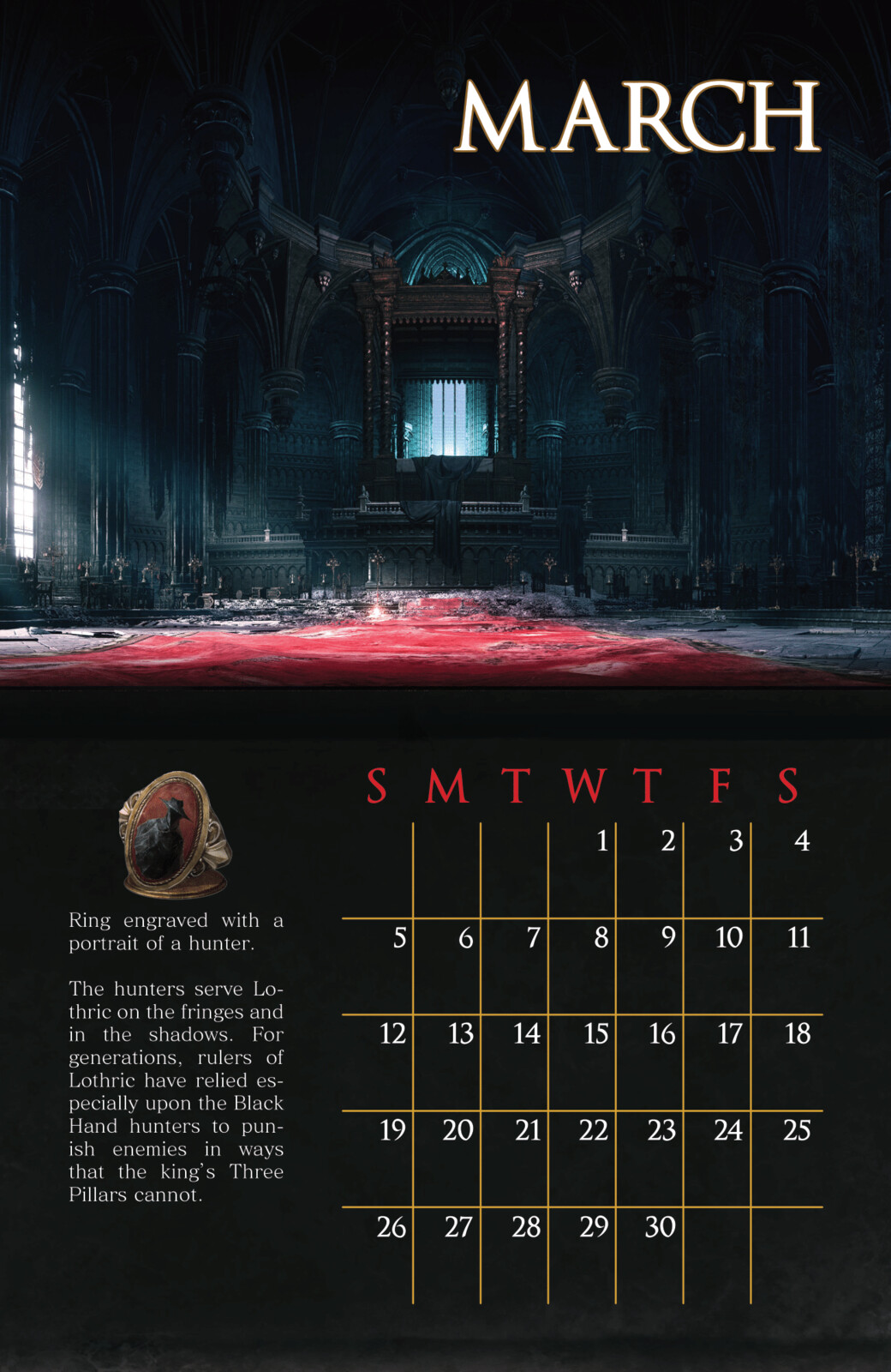 Kevyn Corona Dark Souls III Calendar
