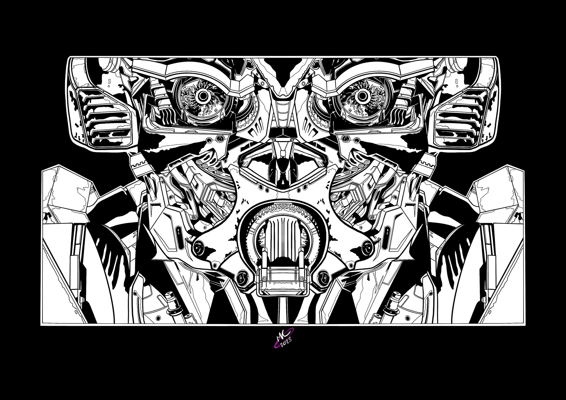 ArtStation - Bumblebee transformers black and white