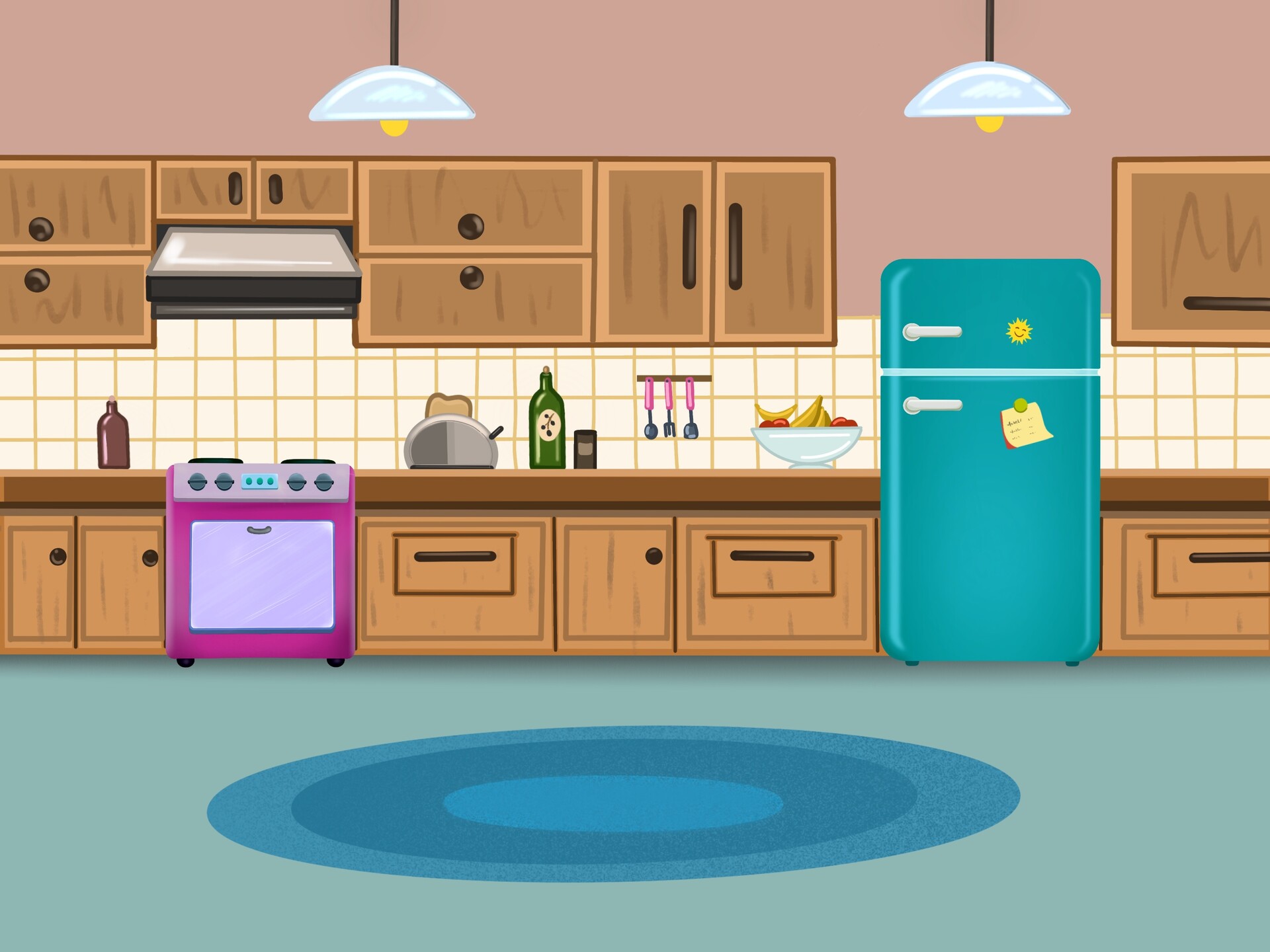 ArtStation - Kitchen Background, image size:1920x1440