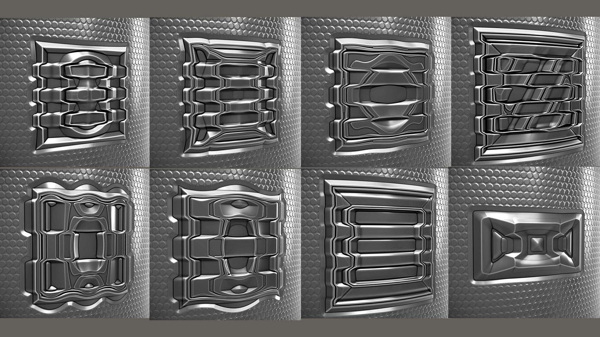 Andrey Frolov 50 alphas brush for zbrush and normals decals for