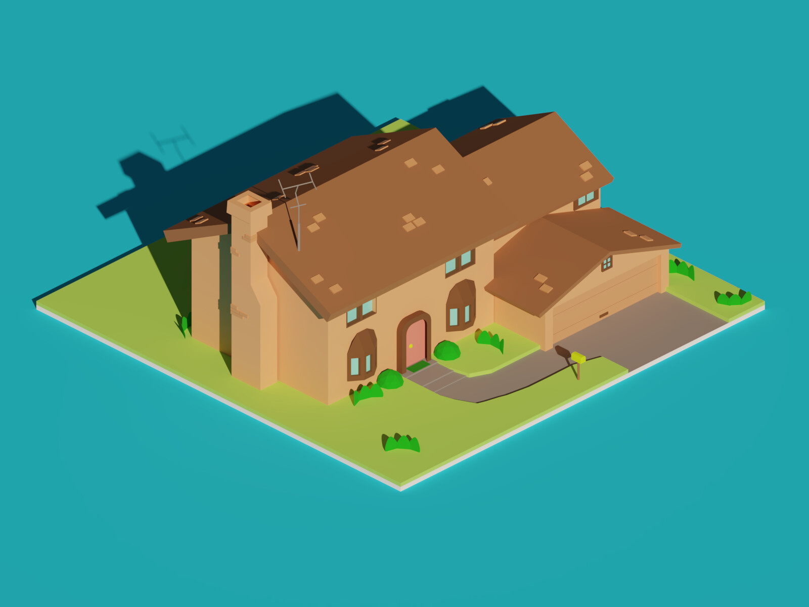 ArtStation The Simpsons House In 3D Fan Art artstation-the-simpsons-house-in-3d-fan-art