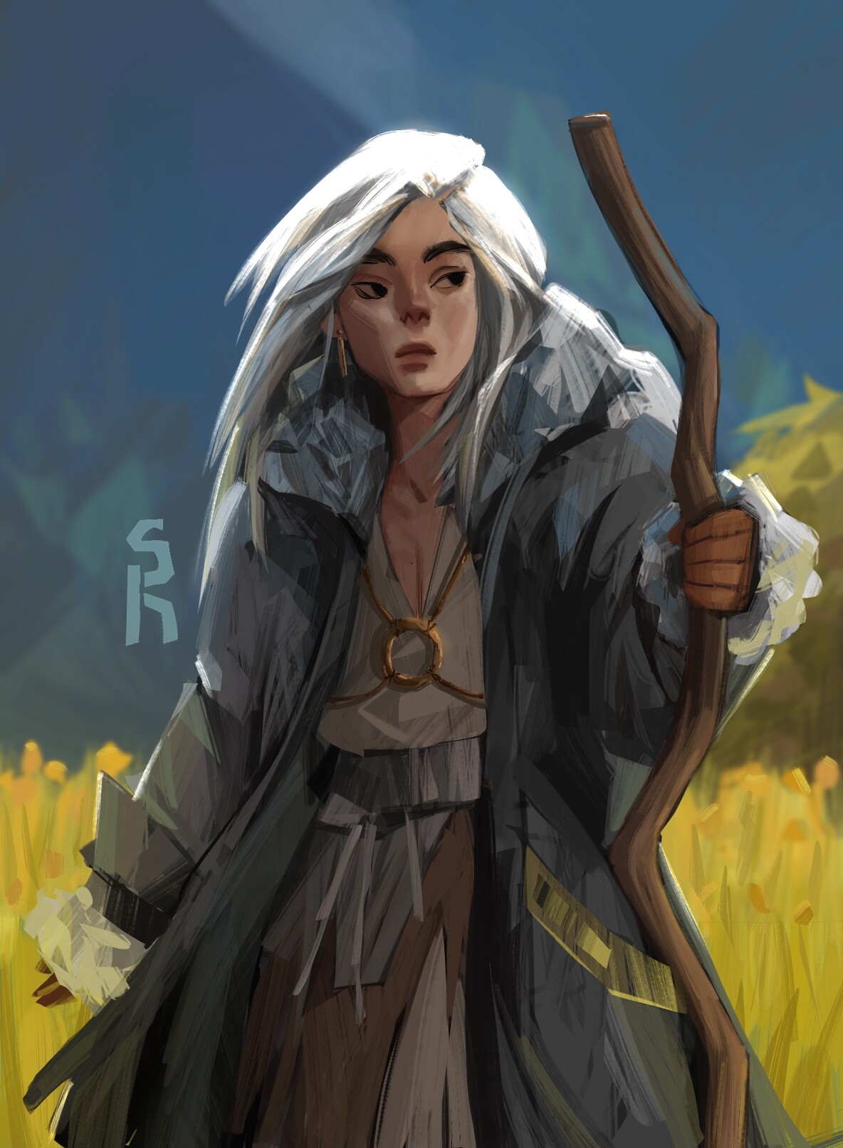 ArtStation White Hair Tribal