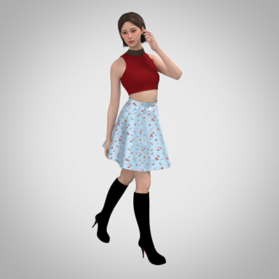 White skater deals skirt younzoey