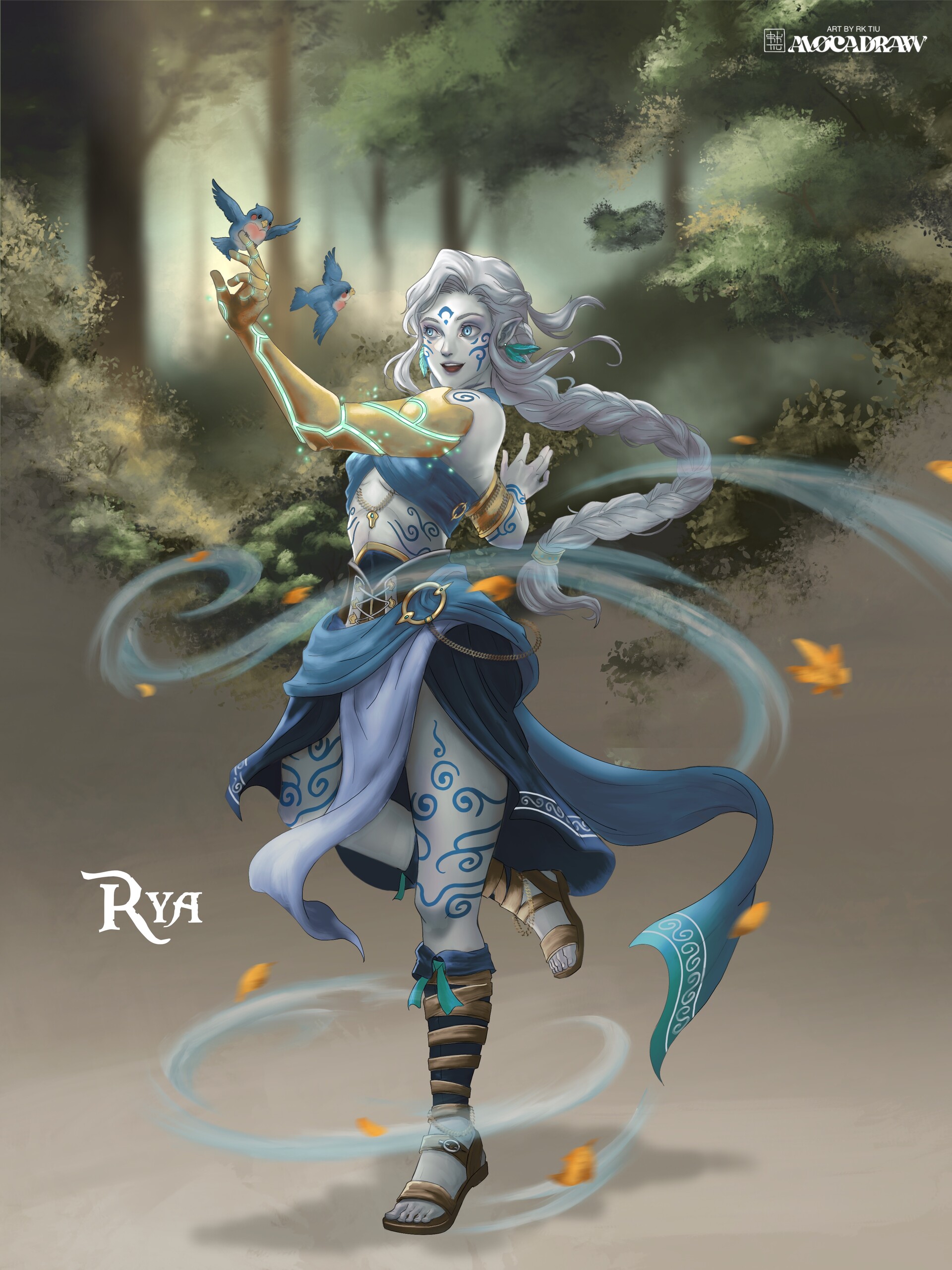 ArtStation Rya An Air Genasi Druid artstation-rya-an-air-genasi-druid