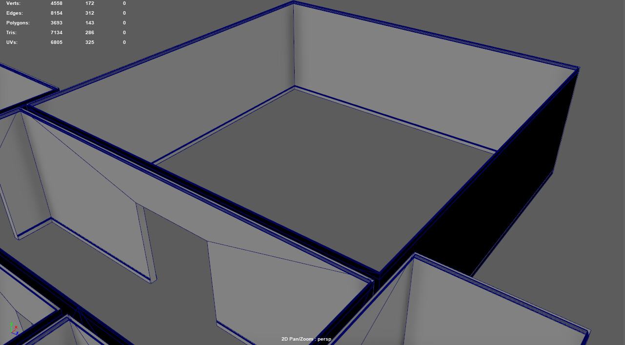 Locker Room and Corridor Wireframe