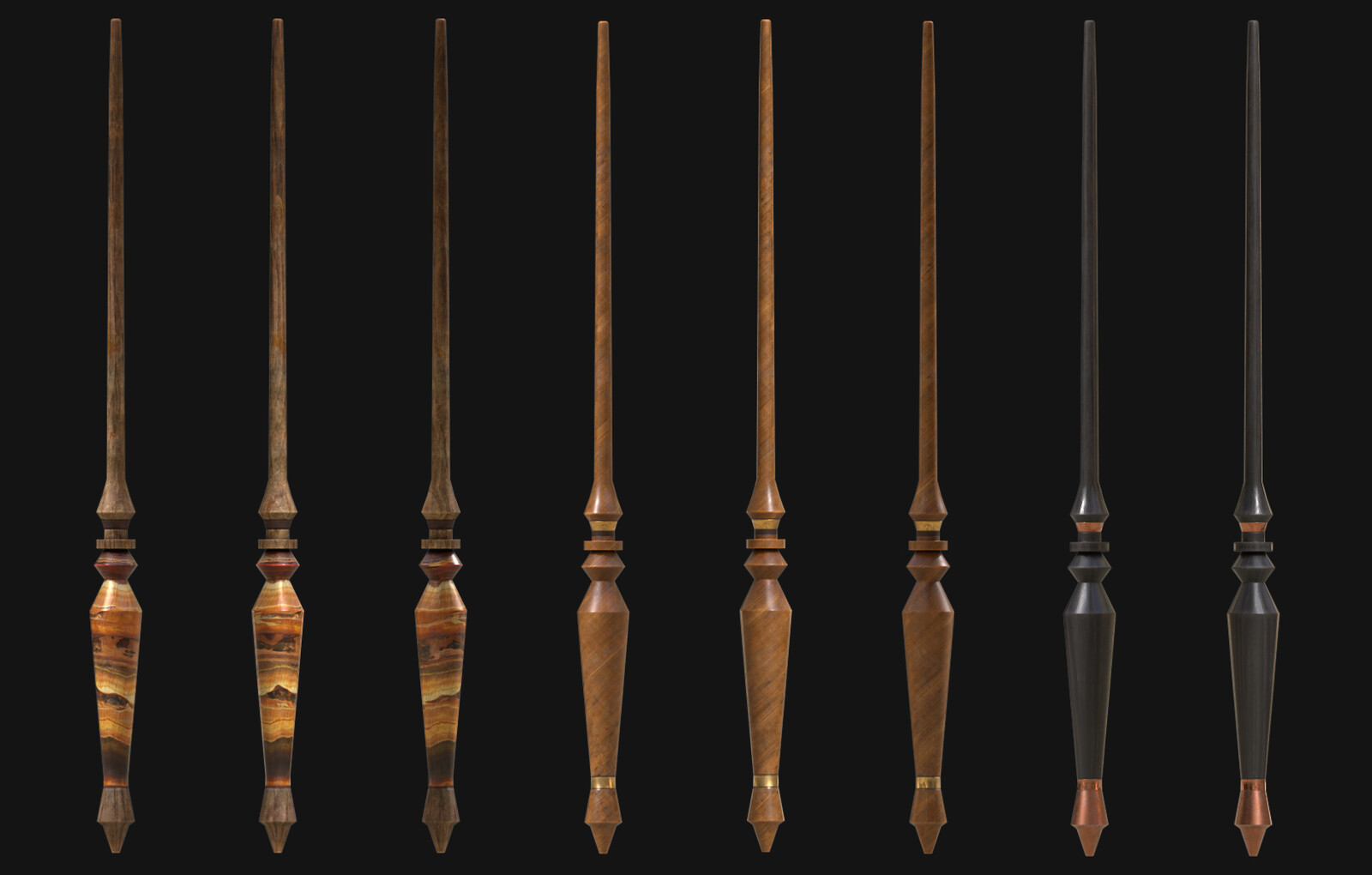 Natty's Wand and base wand variations. I was responsible for textures. 