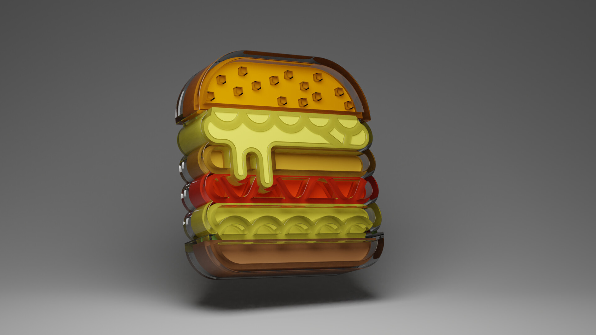 ArtStation - 2D Icons as 3D Objects (Burger)