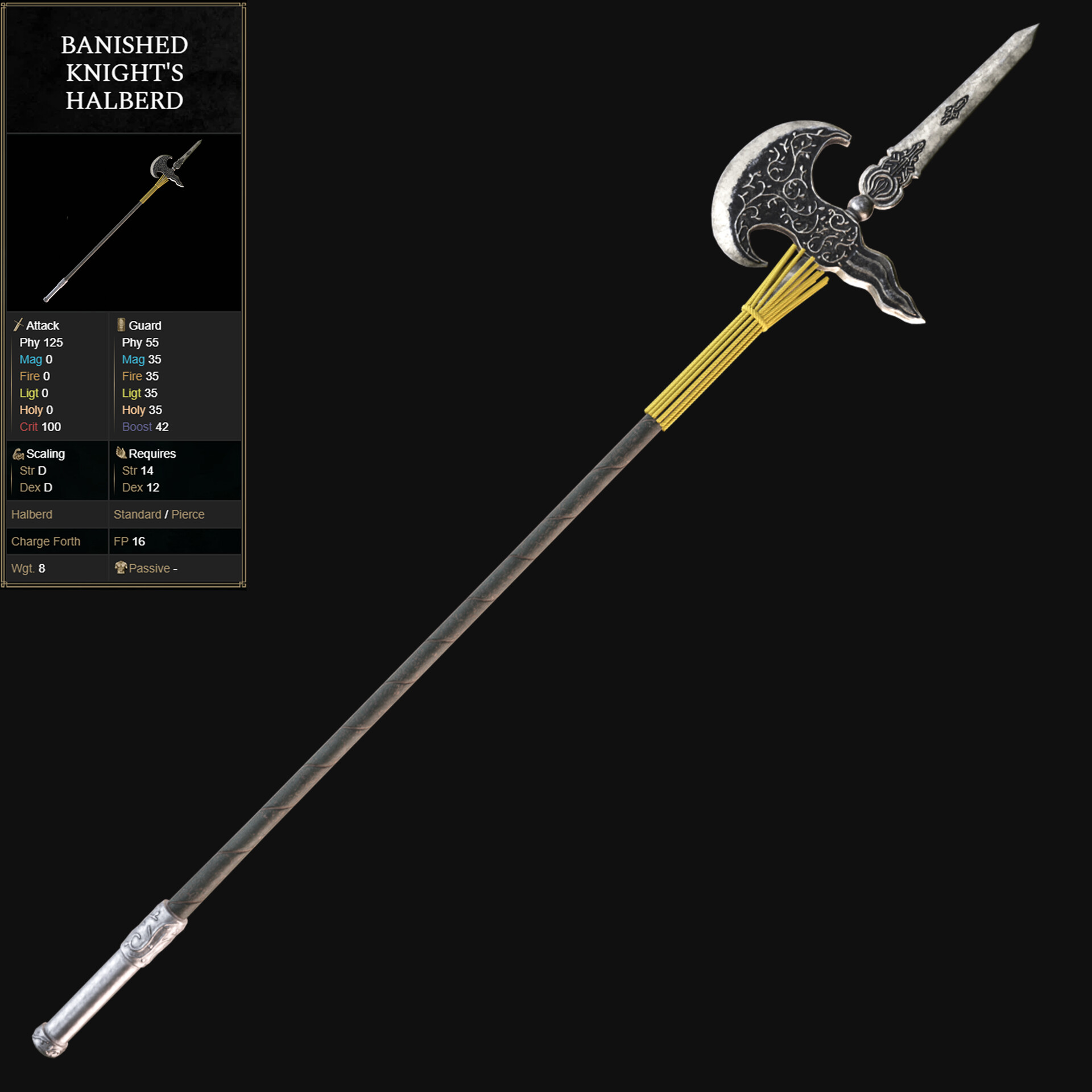 ArtStation BANISHED KNIGHT'S HALBERD from Elden Ring