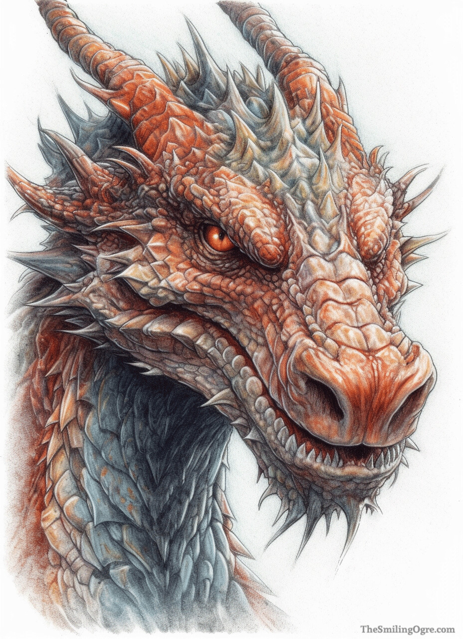 realistic dragon drawing with color