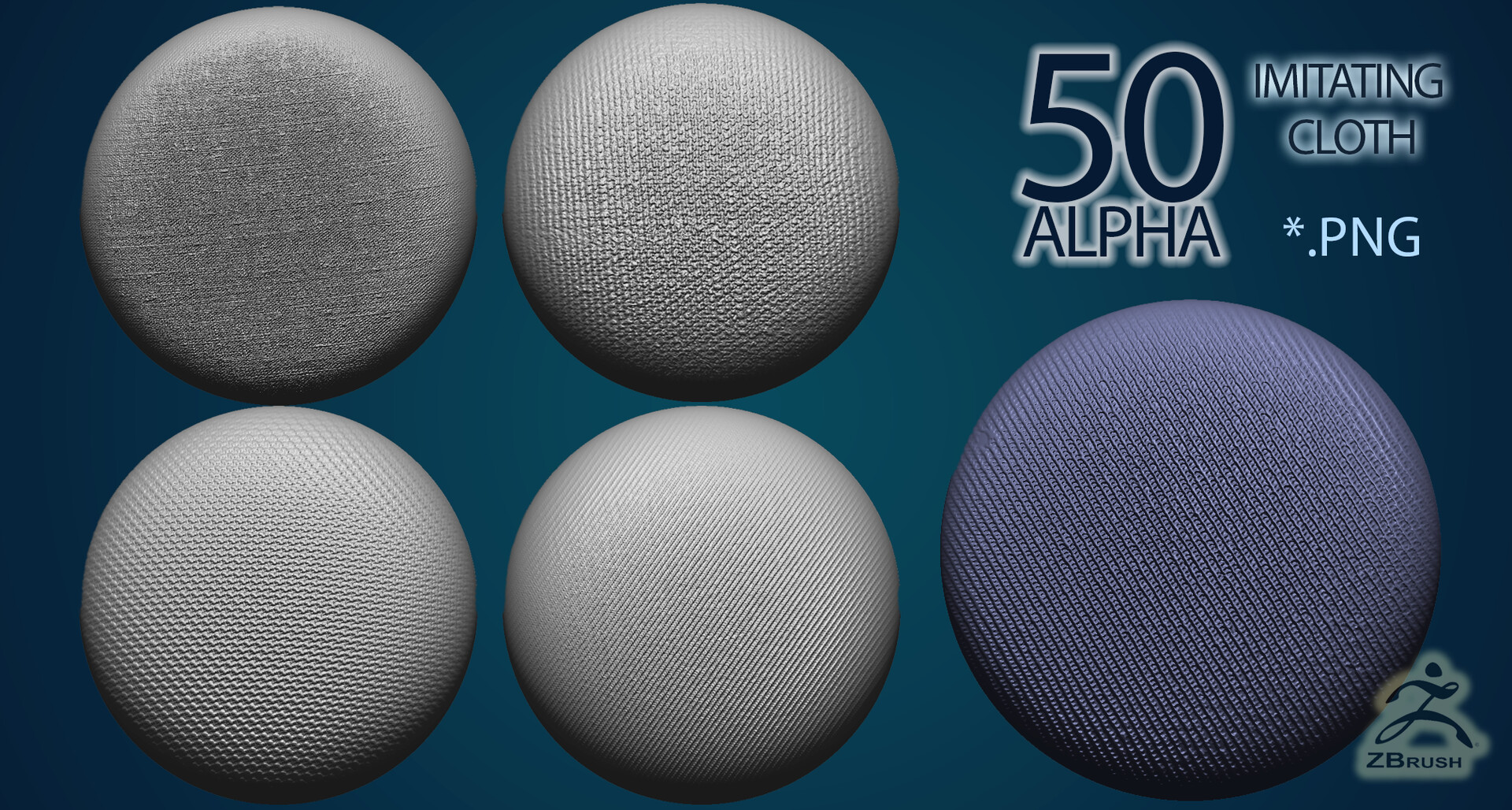 ArtStation - 50 brushes for Zbrush with individual fabric textures.