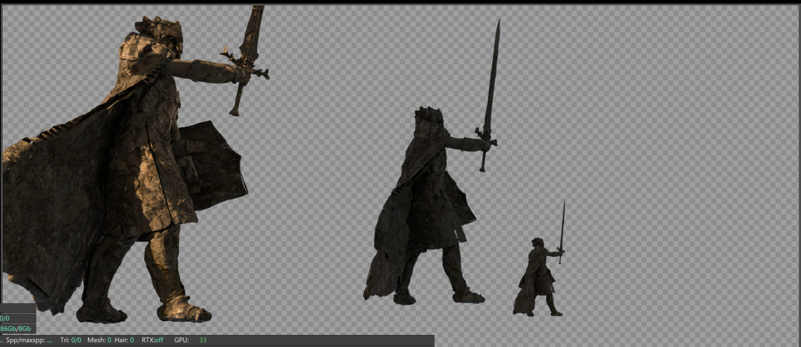 Statues render with Octane