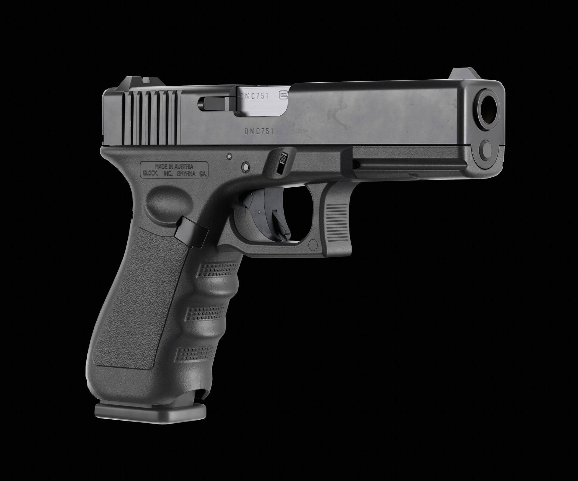 Тест пистолета. Glock 3d model. M17 Pistol