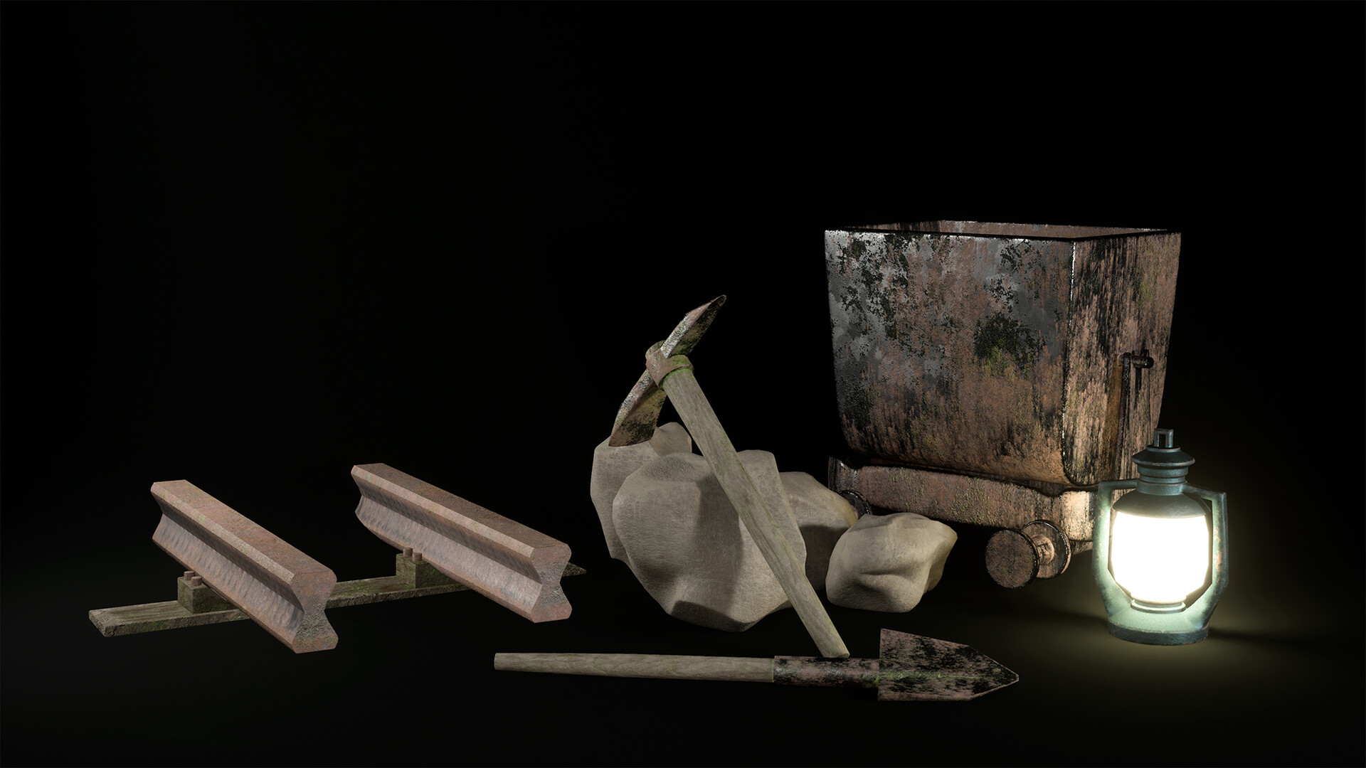 ArtStation - Mineshaft props