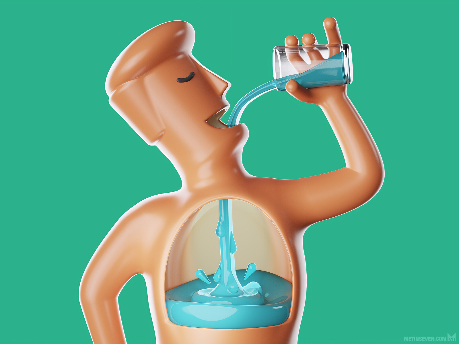 Liquid healing 💧 Retro Cartoon Modern style 3D illustration