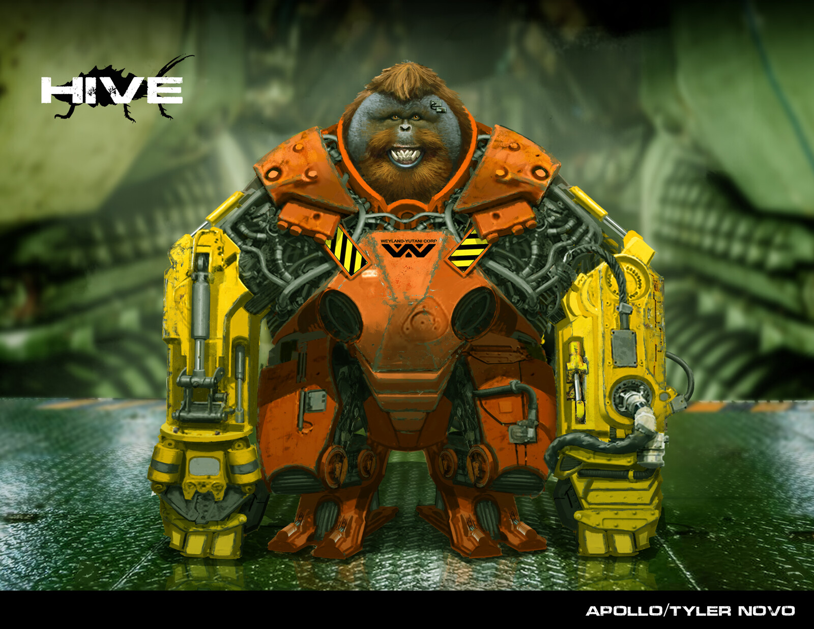 Apollo, the proverbial monkey shot into space, has been genetically engineered to man the teams heavy suit.