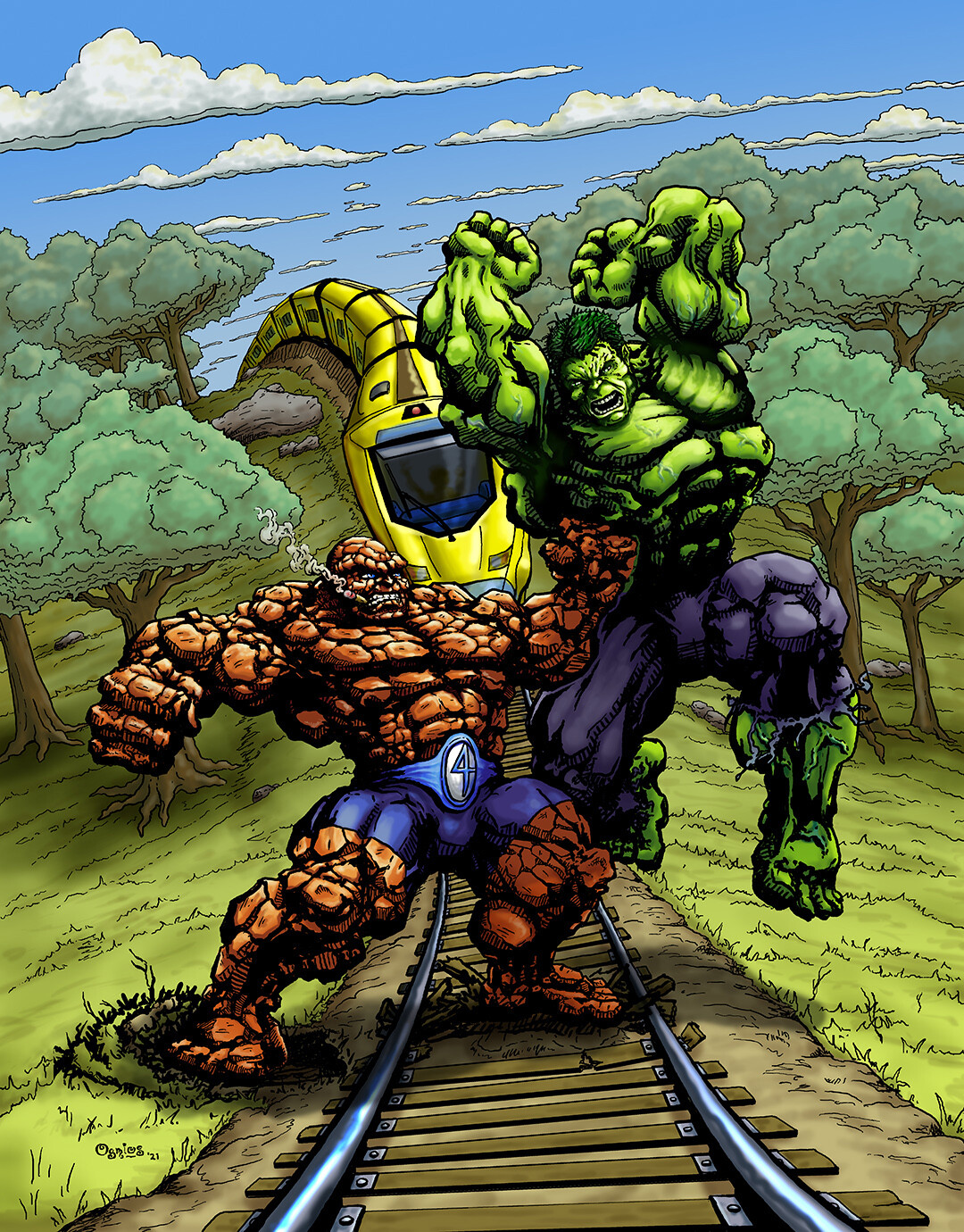 Hulk Versus Thing Fanart (Marvel Comics)
