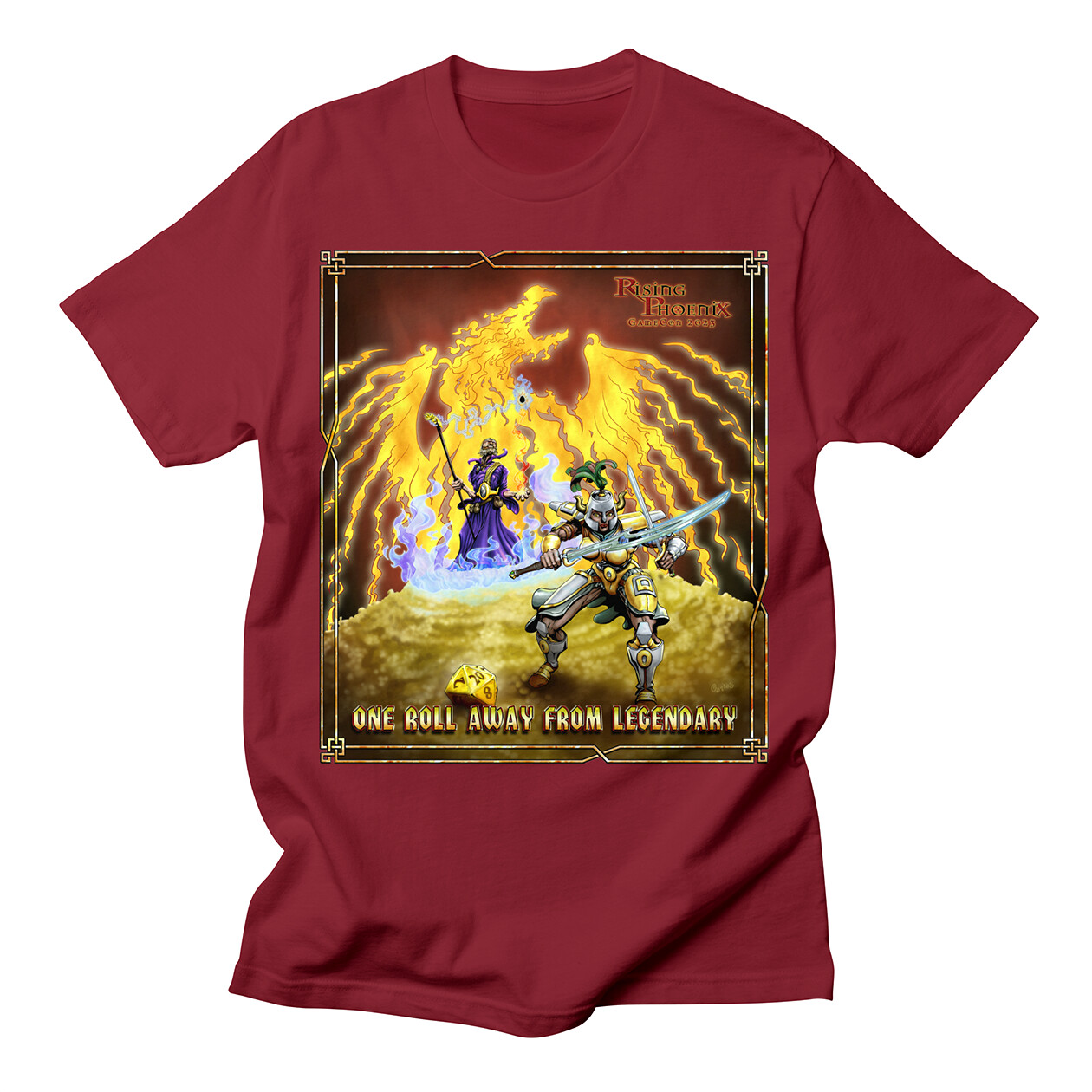 "Legendary" Annual Illustration and T-shirt Graphics for Rising Phoenix GameCon 2023