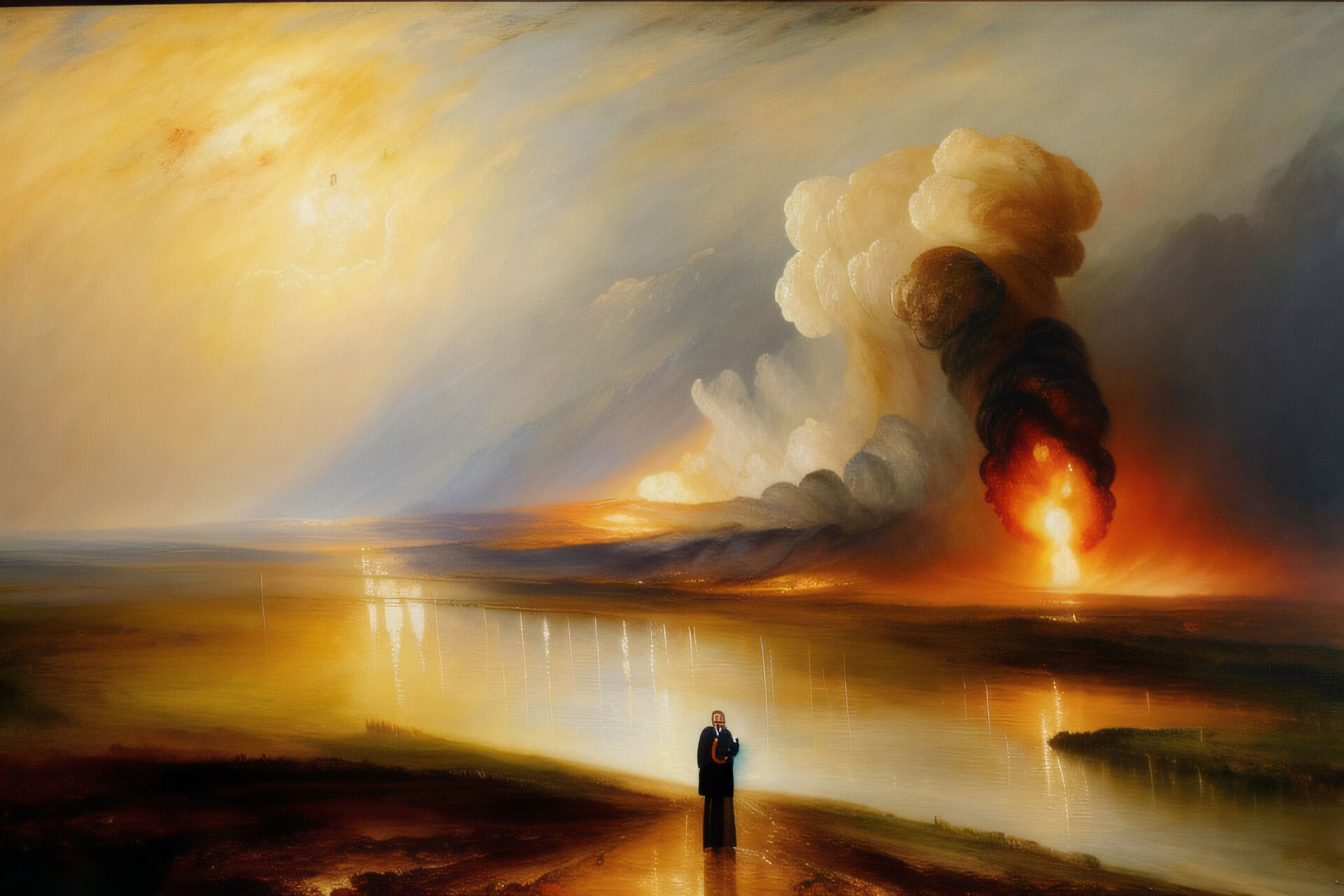 ArtStation - [AI] Poignant oil painting scenes of natural disasters