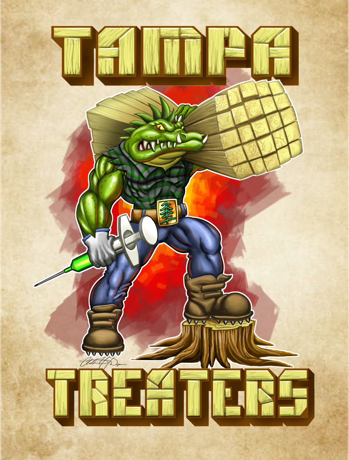 Just ducky art tampa treaters logo