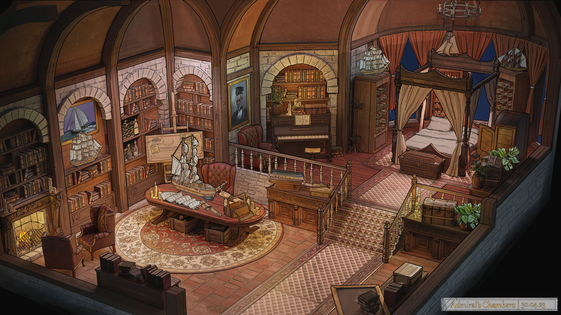 ArtStation General's Quarters Relaxation and... Modeling?