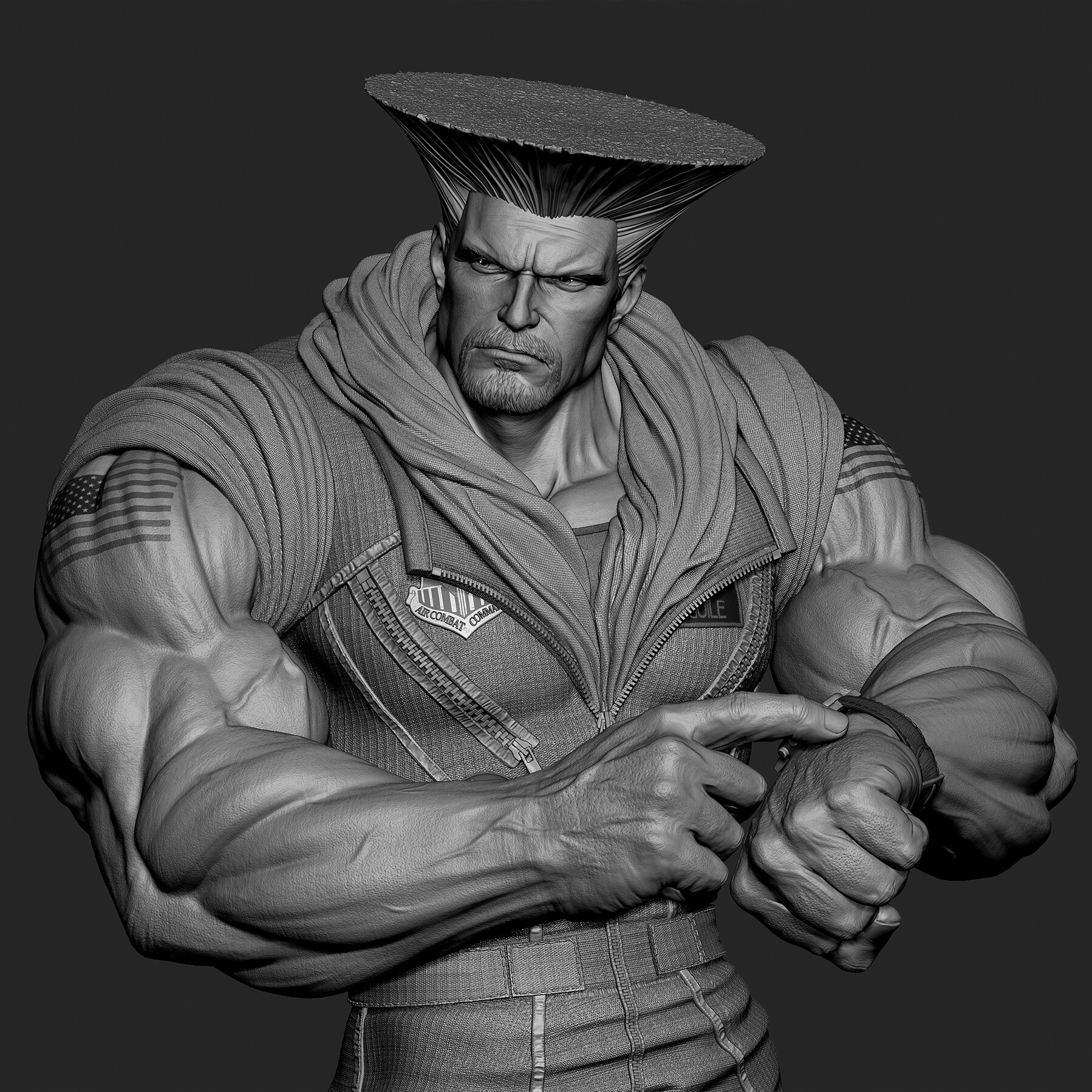 Guile Character Images, Game Design Docs, Street Fighter 6, Museum