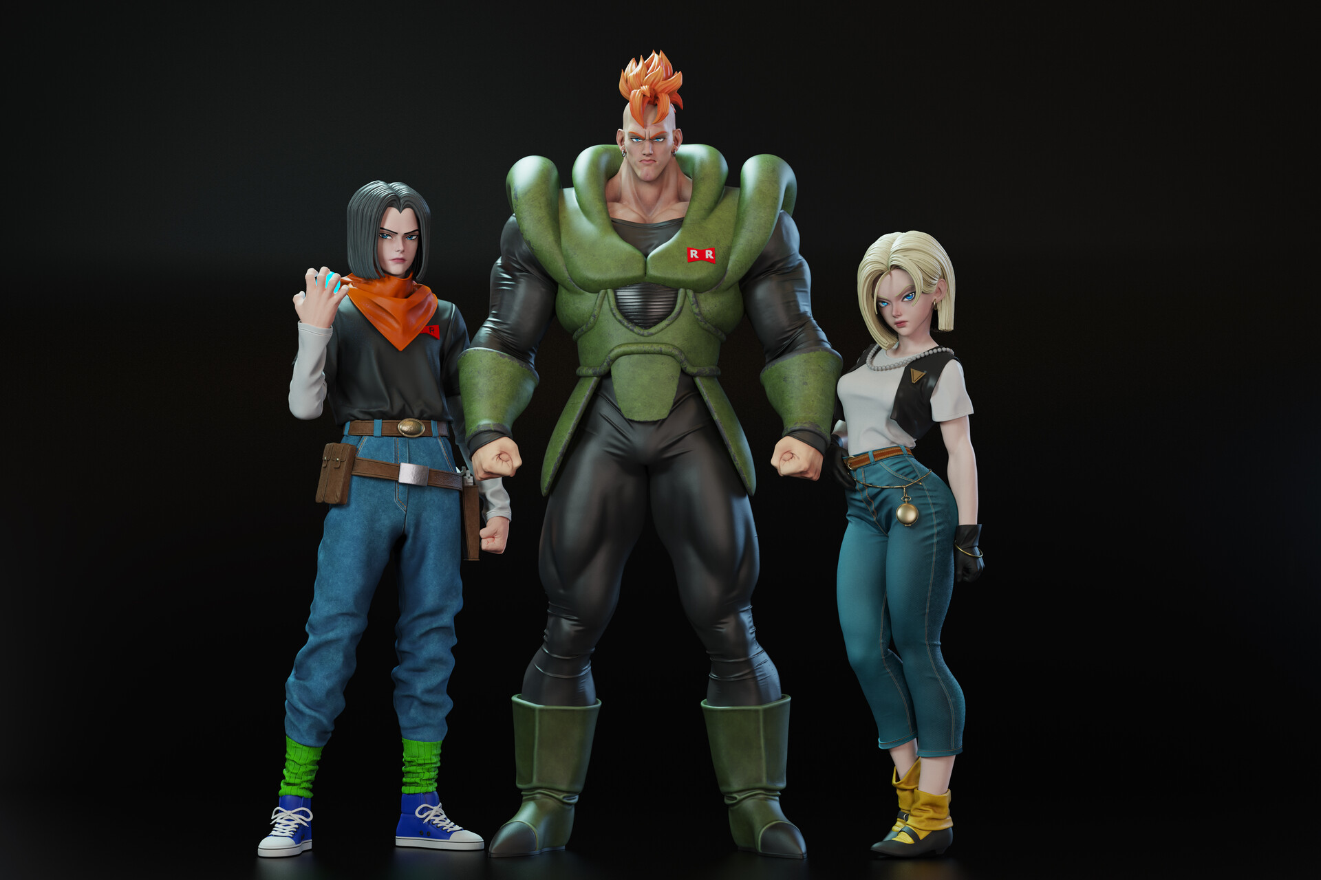 ArtStation - android 16 from dragon ball z