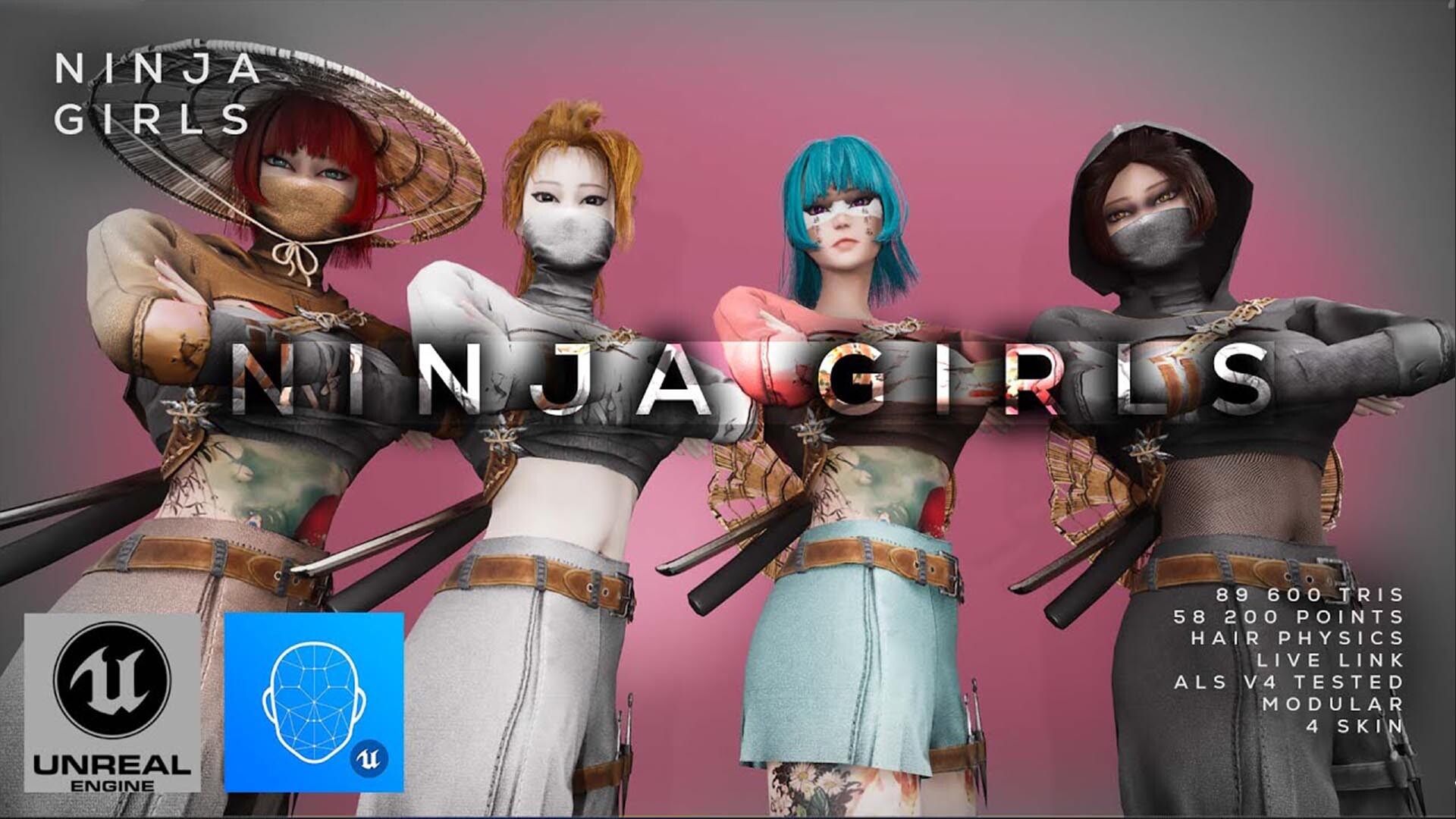 ArtStation - Ninja Girls game ready UE4