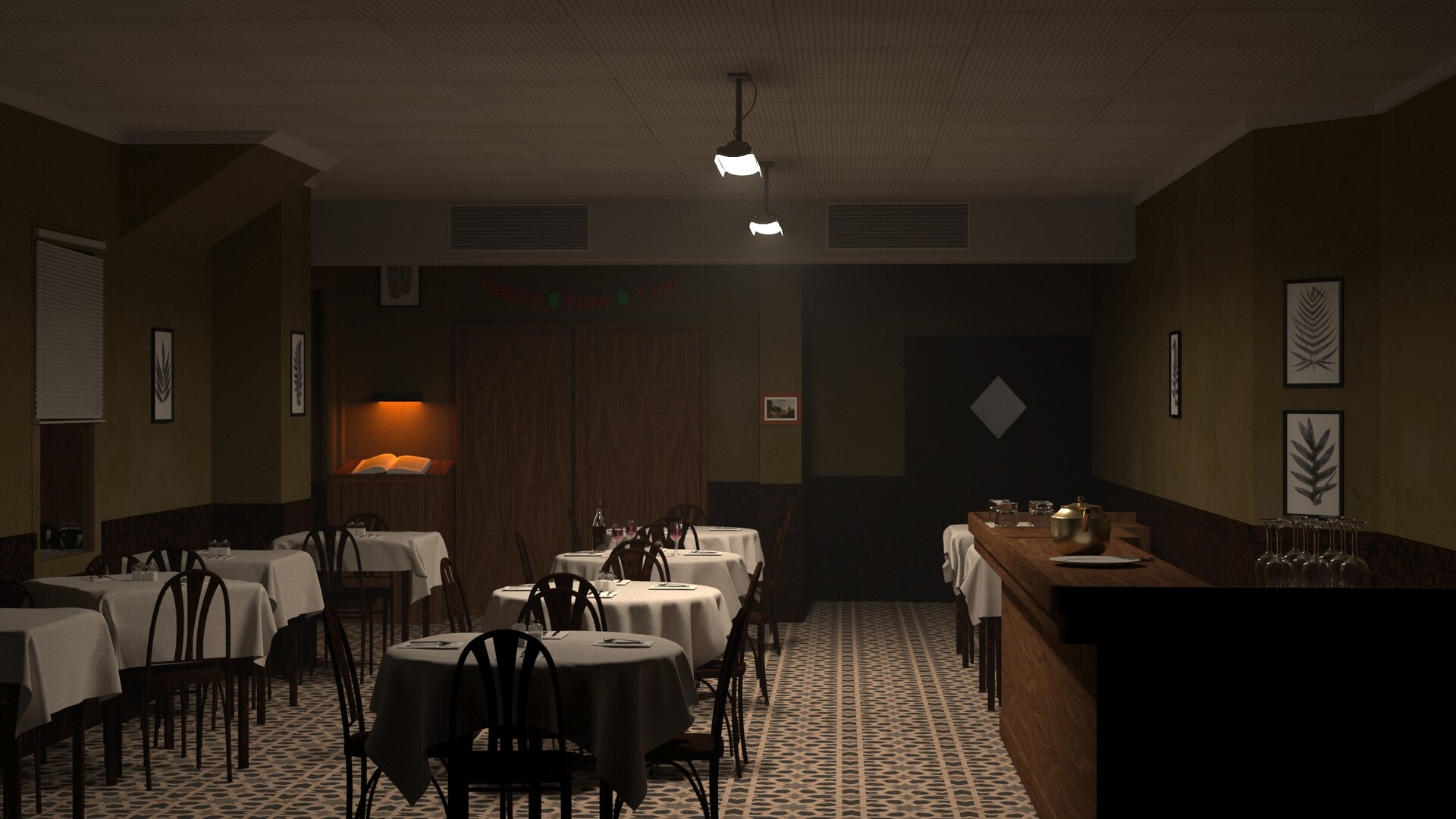ArtStation - The Godfather restaurant scene
