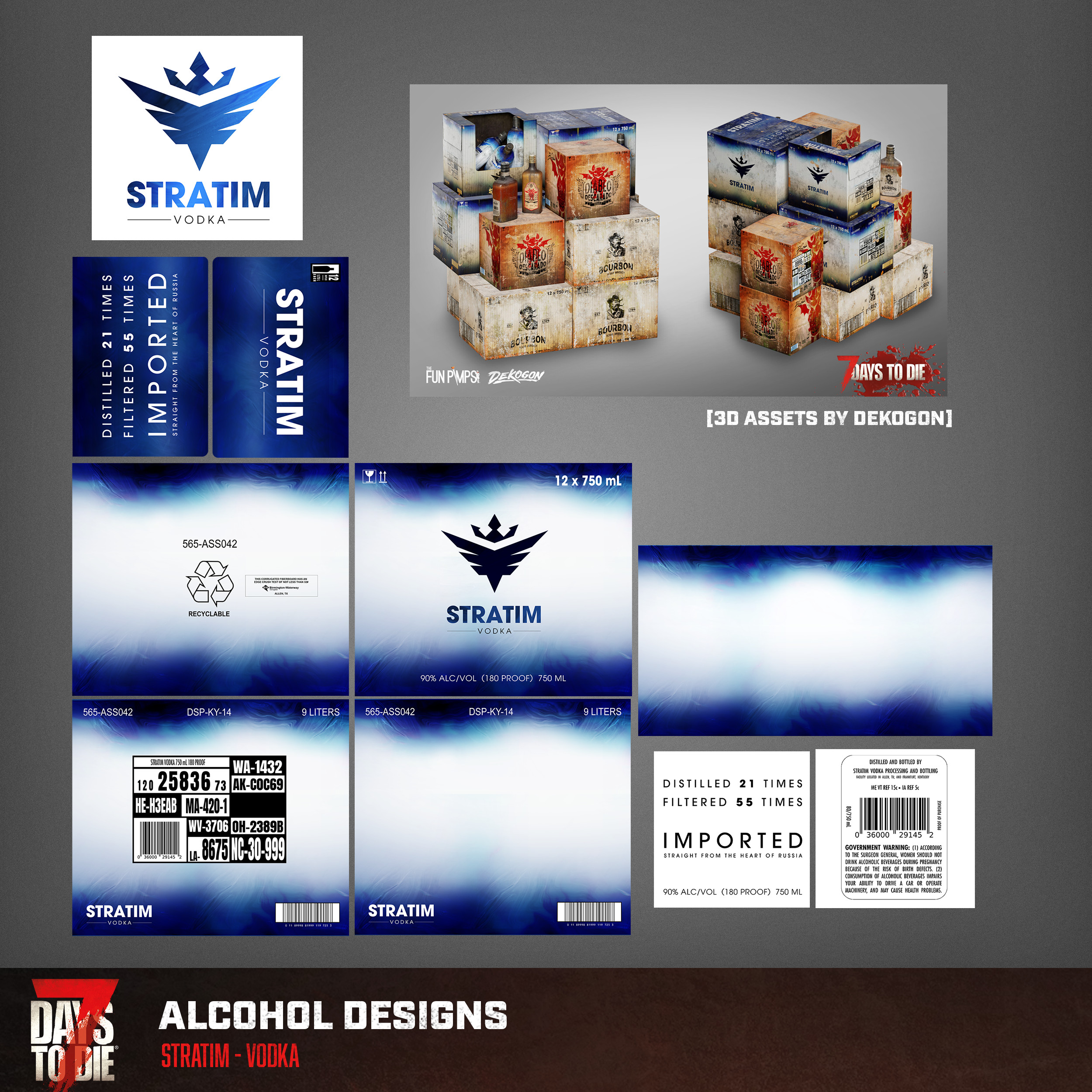 In my experience, Vodka tends to aim for a "Classy" look, so I went with a crystal blue.