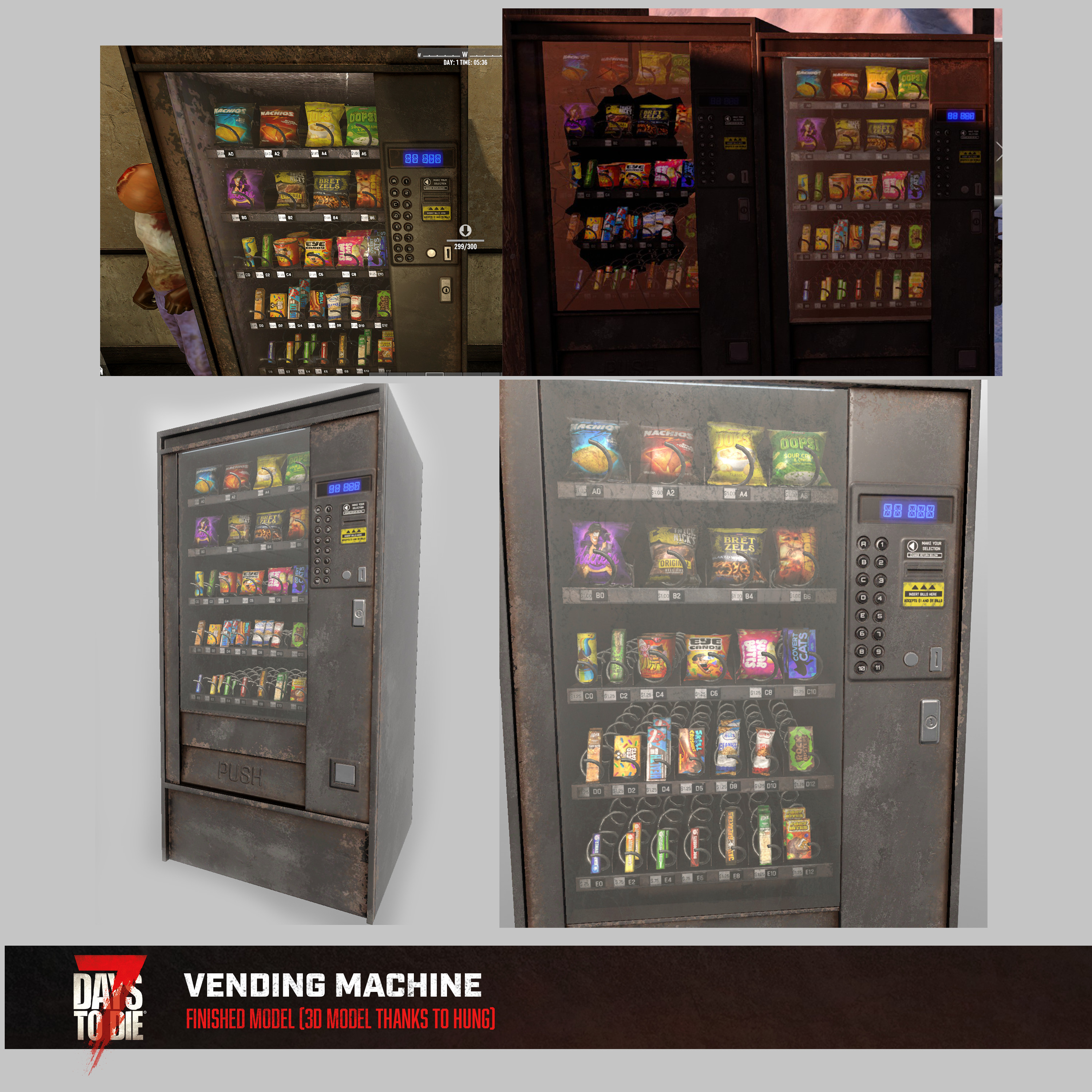 The final assets were created by Hung Pham, and you can see some examples of these assets in the vending machine here. He did a fantastic job with the creation of the actual assets!