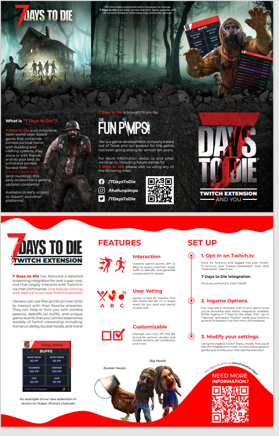 The Brochure design I prepared for the event, meant to showcase the new features coming to the Twitch Extension.
