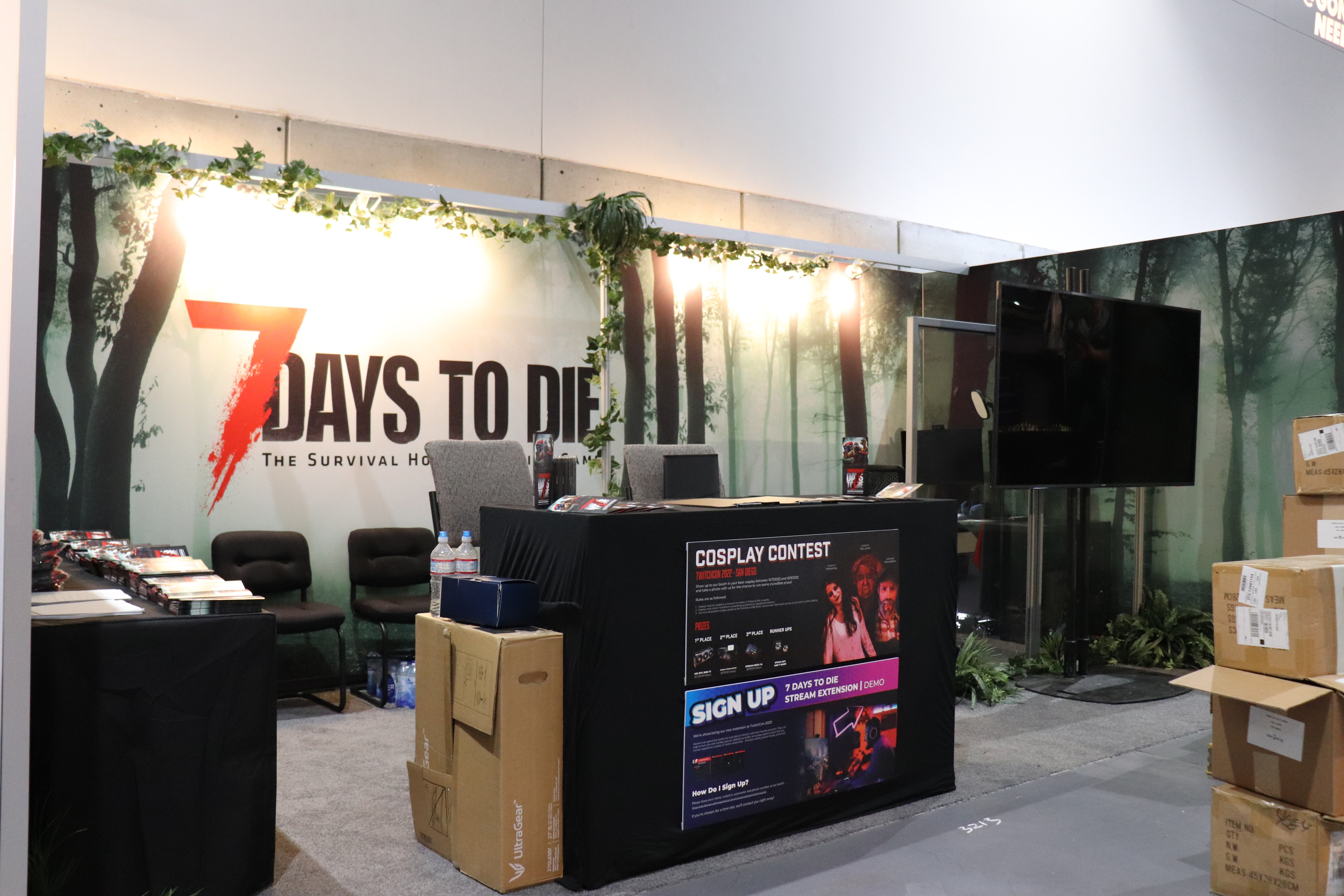 Additional photos of entire booth setup, with posters detailing the events we were running.