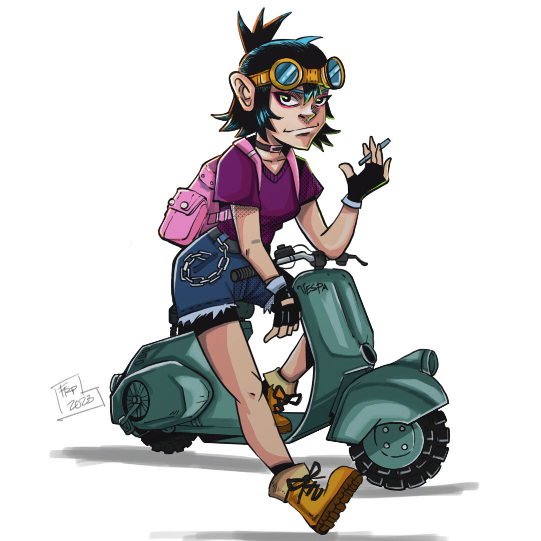 ArtStation noodle on a scooter