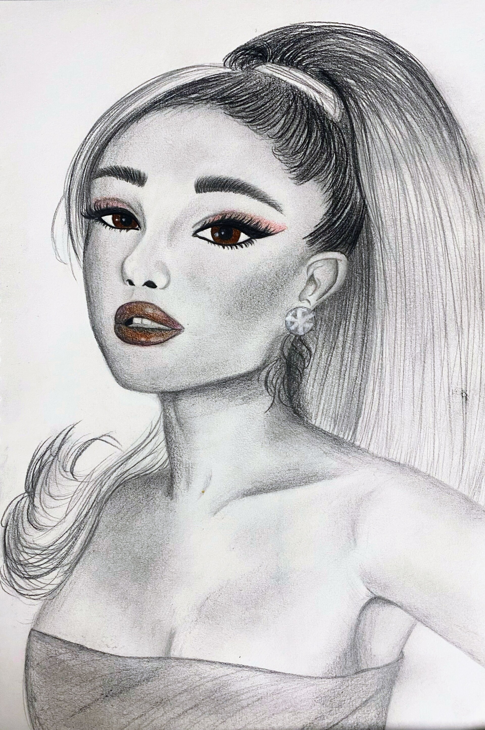 Step by Step How to Draw Ariana Grande : DrawingTutorials101.com