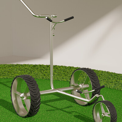 Electric golf trolley design evolution study (shapr3d)